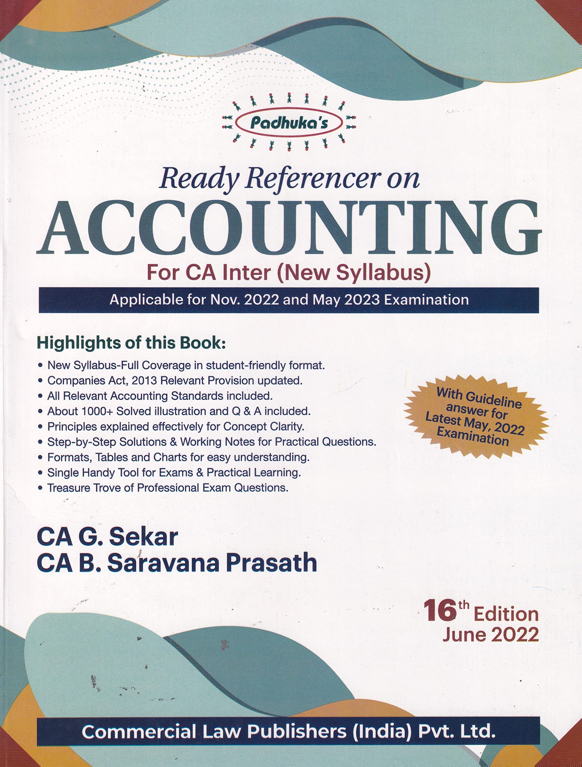 PadhukaS Ready Referencer On Accounting For Ca Inter (New Syllabus)  16/Edition, 2022