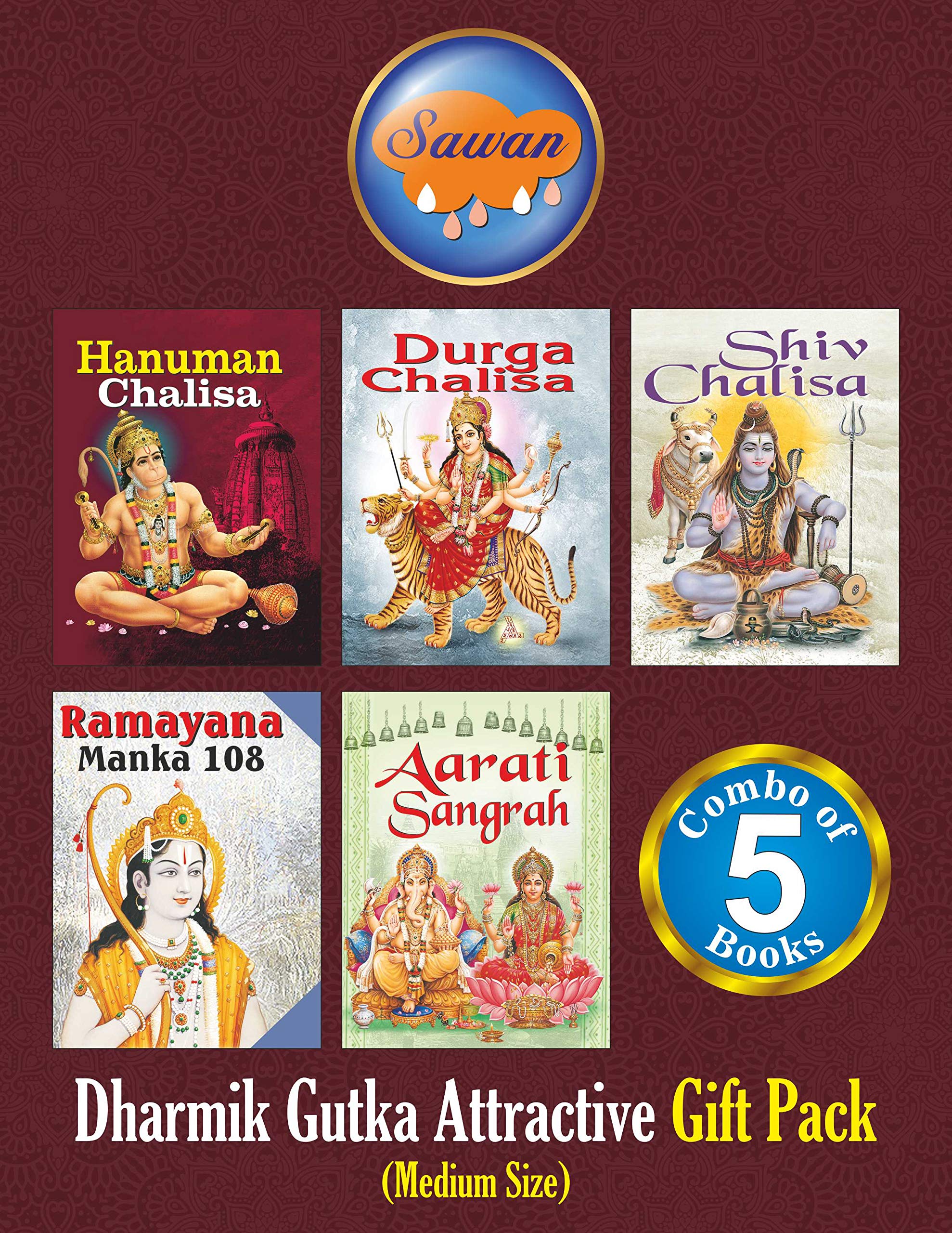 Dharmik Gutka Attractive Gift Pack | Set Of 5 Books In Medium Size
