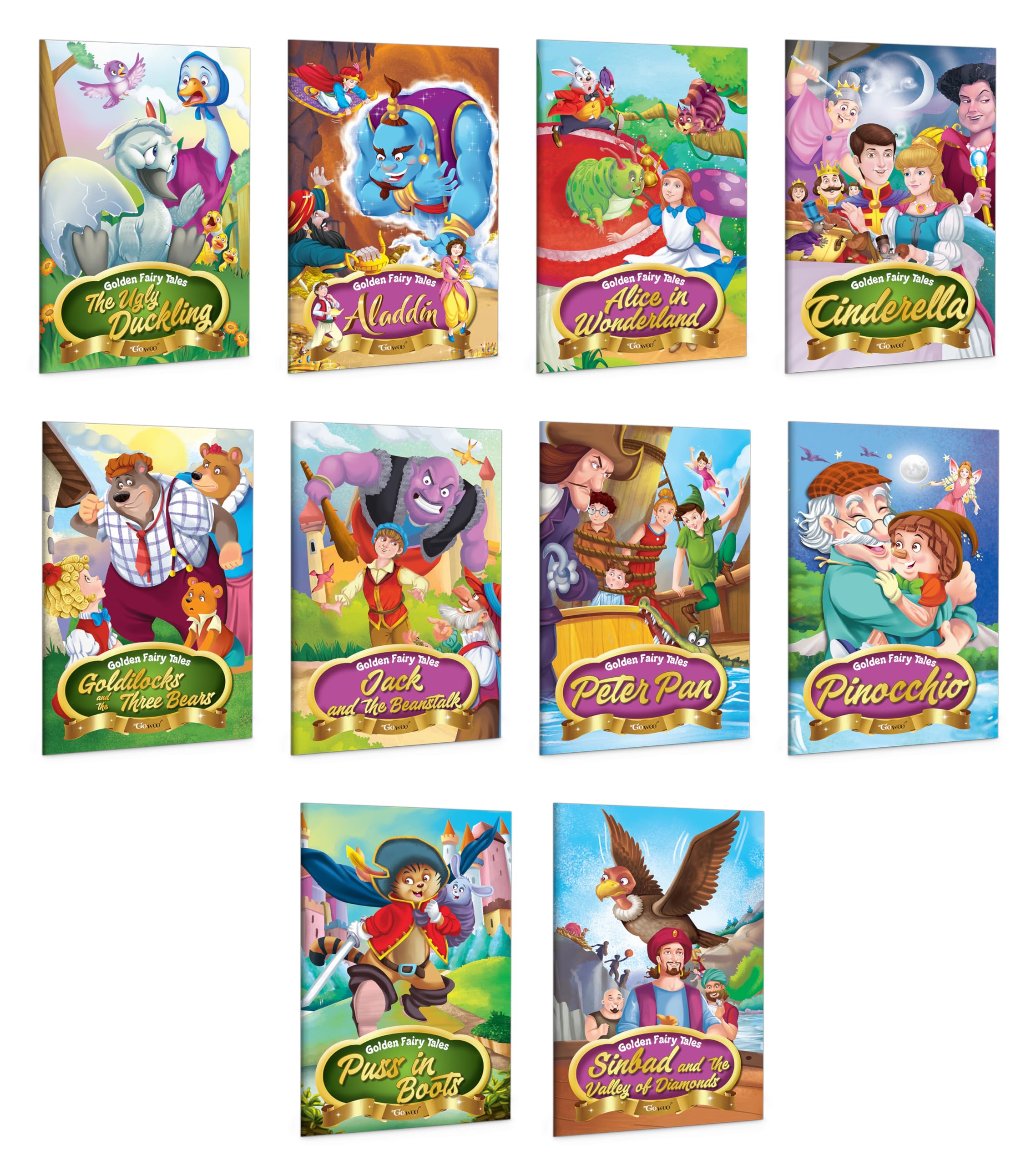 Golden Fairy Tales Collection : Timeless Adventures of Aladdin, Alice, Pinocchio, Peter Pan, and More  Classic Fairy Tales, Chi
