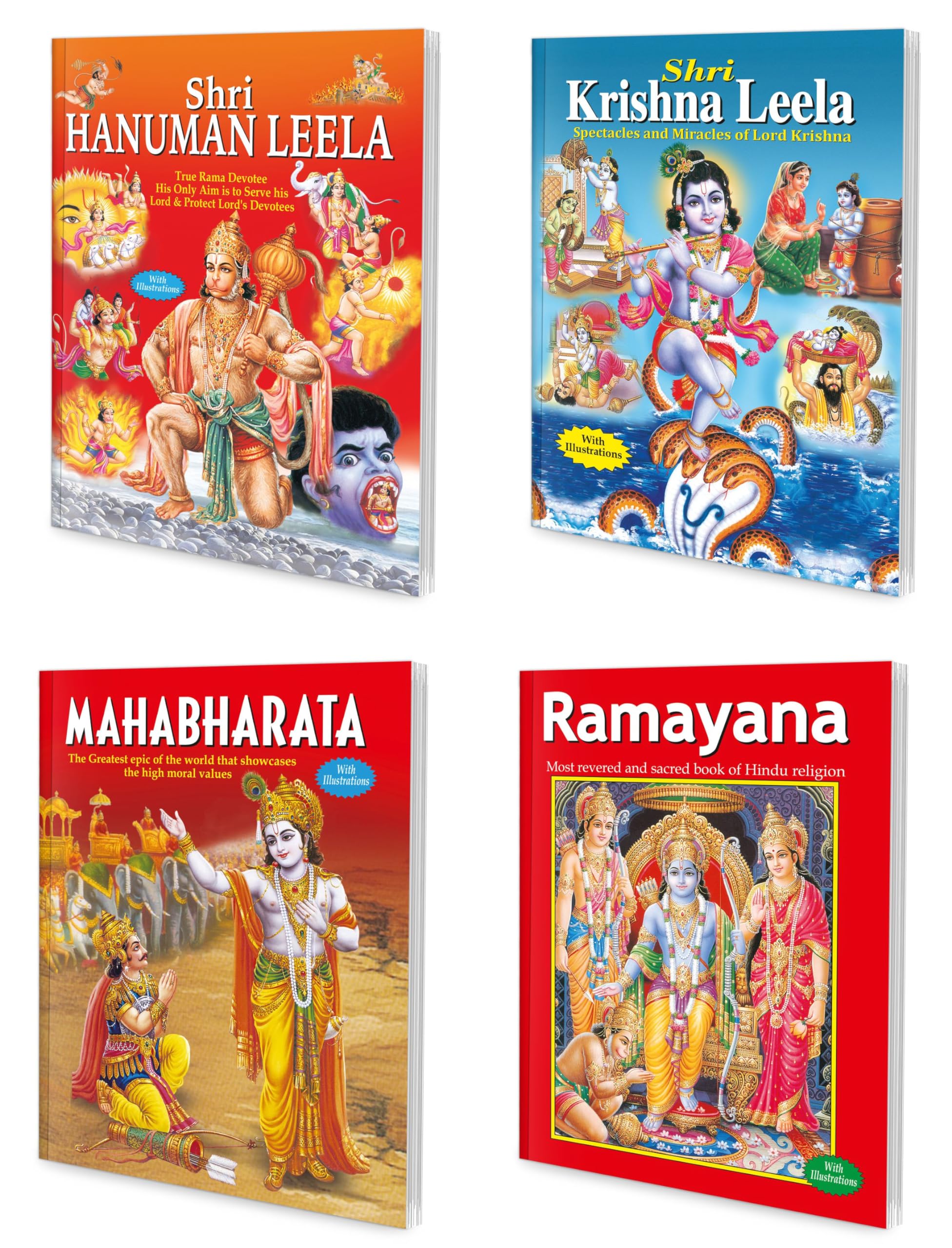 01_Sridhsr_My First Mythology Tale (Illustrated) | Set Of 4 Story Book For Kids | Shri Hanuman Leela, Shri Krishna Leela, Mahabh