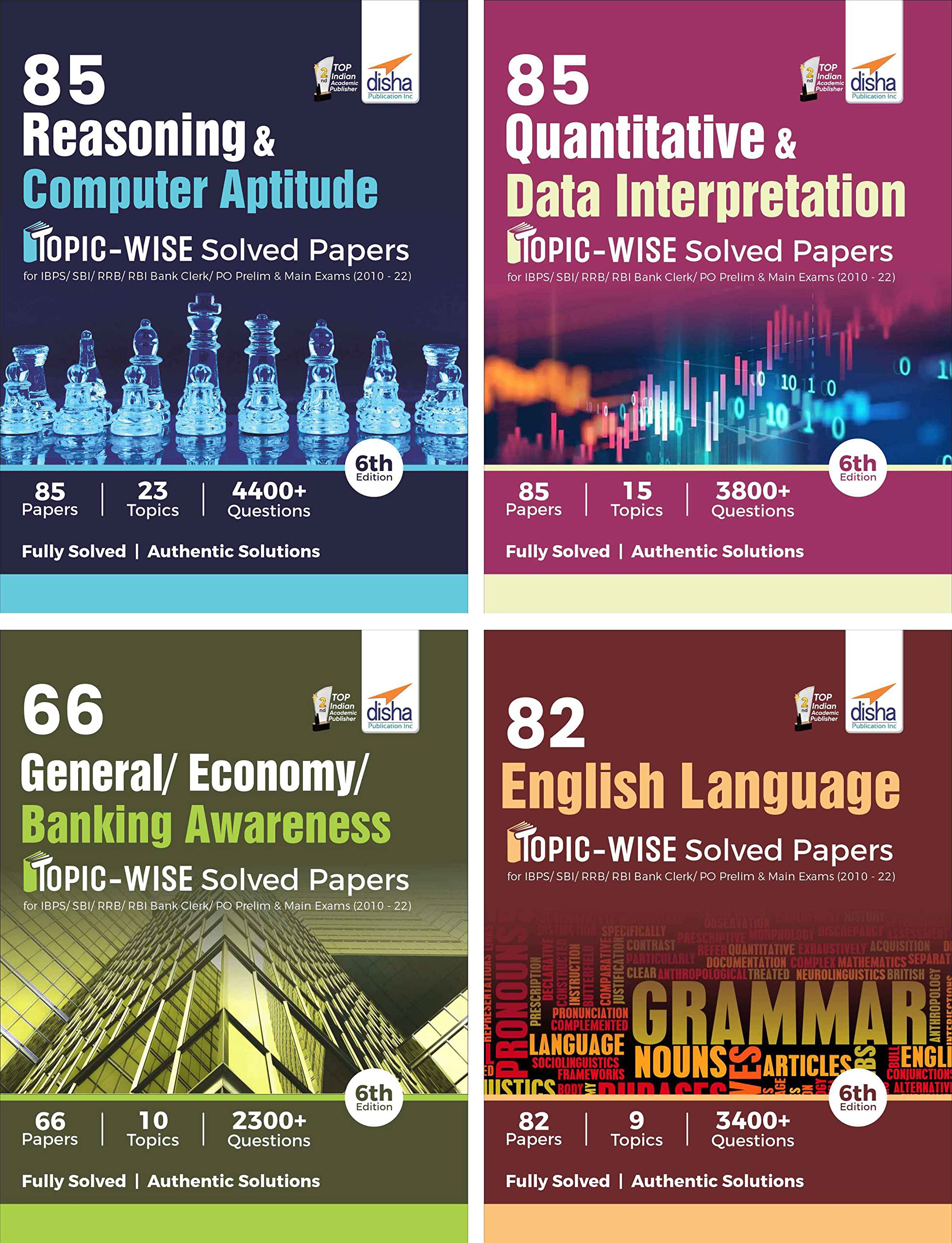 85 Reasoning/ Quantitative Aptitude/ English/ General Awareness TopicWise Solved Papers For Ibps/ Sbi/ Rrb/ Rbi Bank Clerk/ Po 