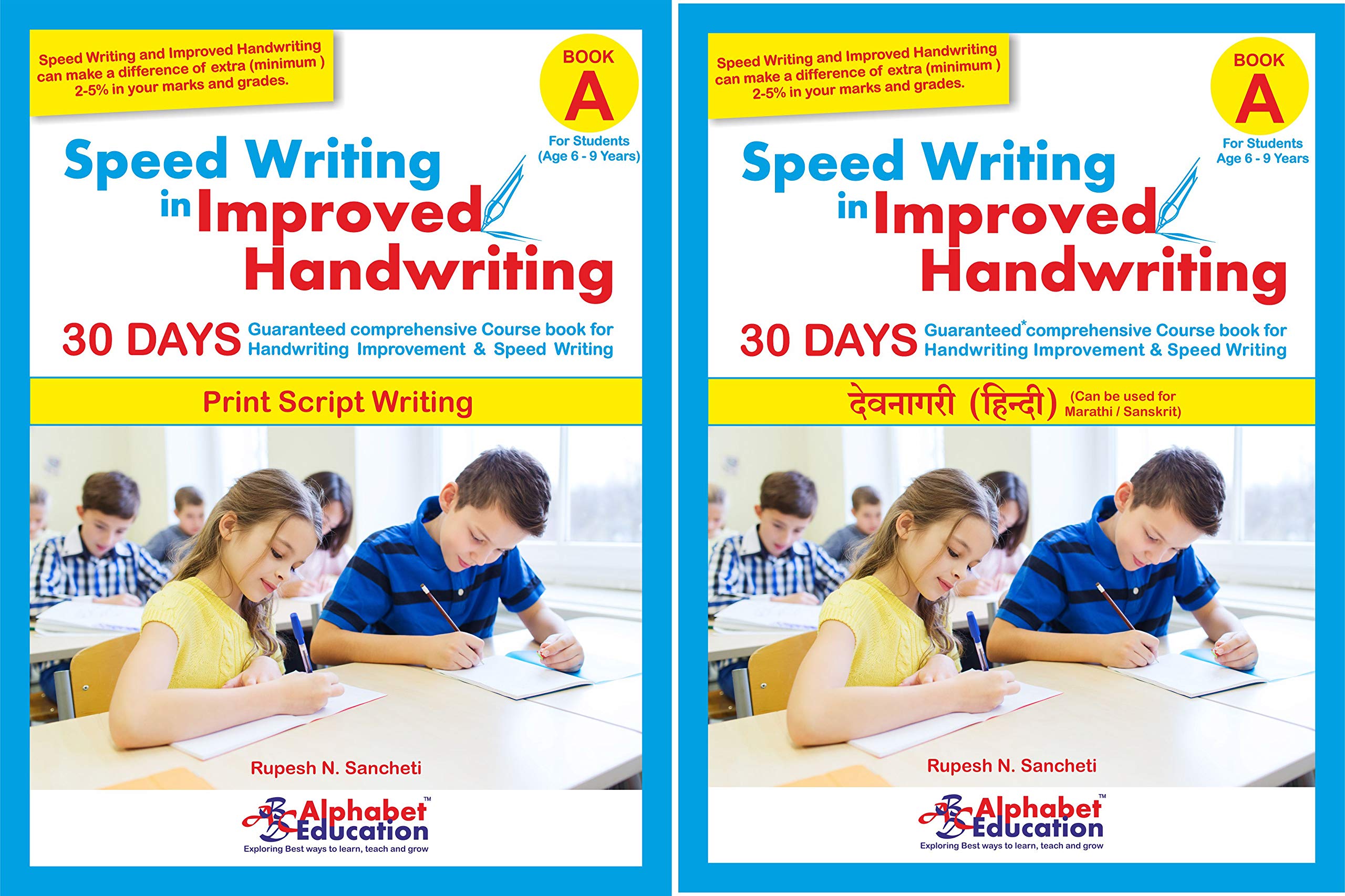 Print Style And Hindi Writing Combo  Speed Writing In Improved Handwriting  Book A (For Age 69 Years)  30 Days Comprehensive