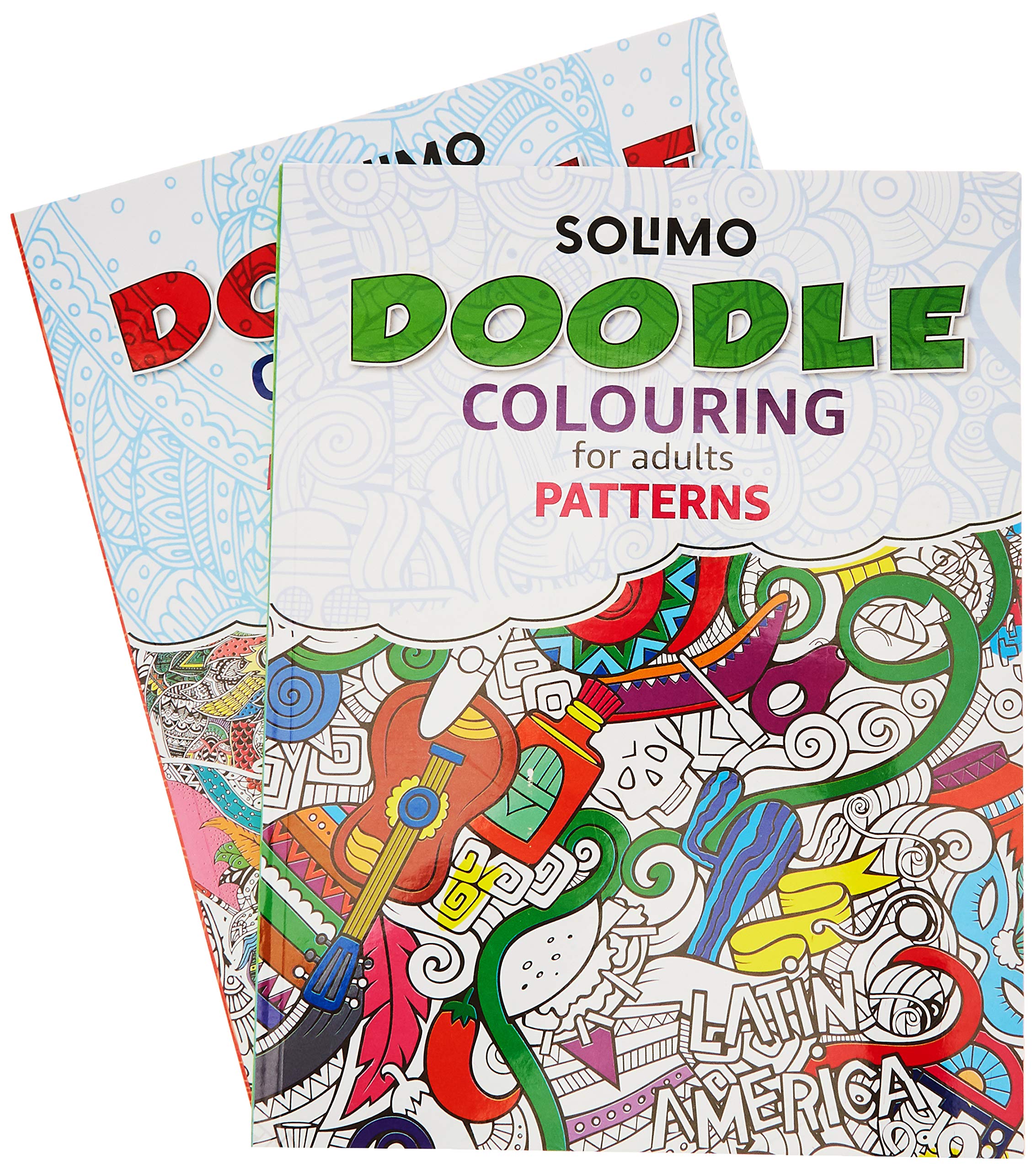 Amazon Brand  Solimo Doodle Colouring Books For Adults (Set Of 2)