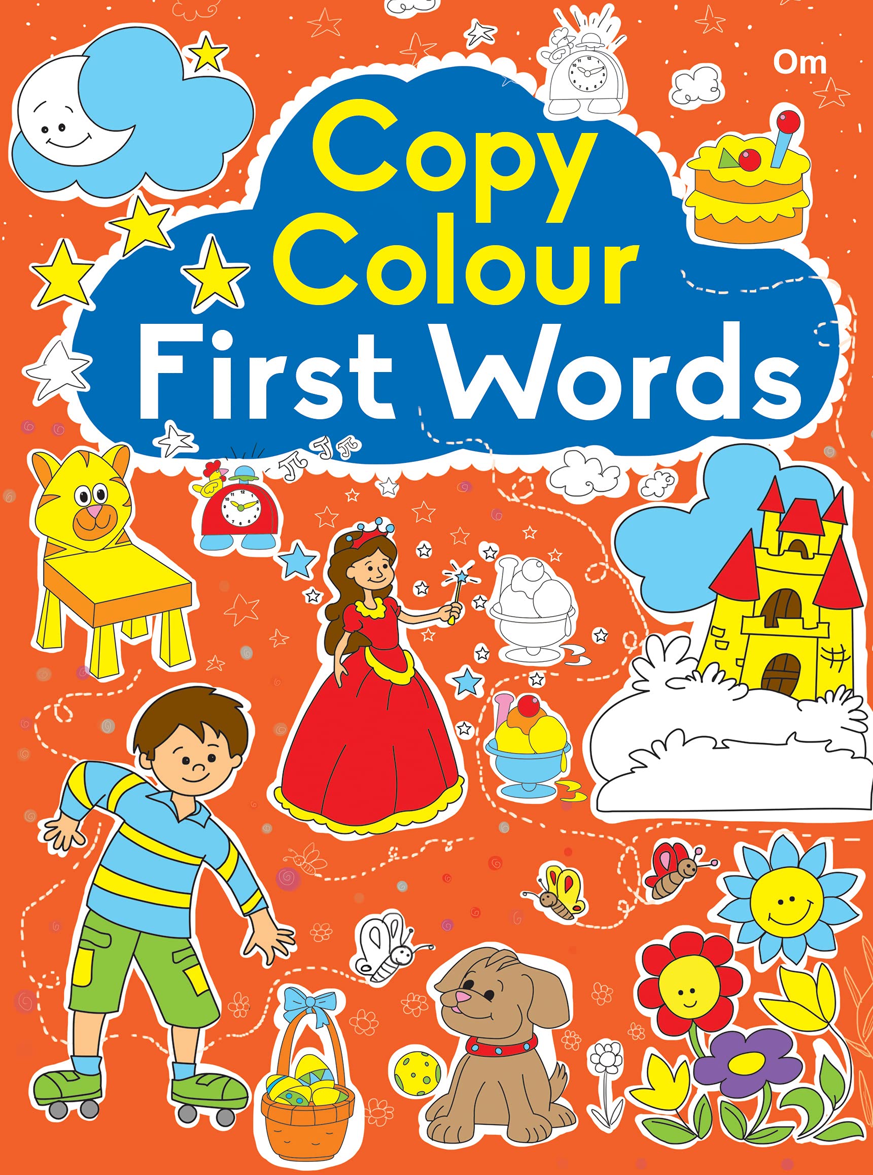 Colouring book : Copy Colour First Words (Colouring book for kids)