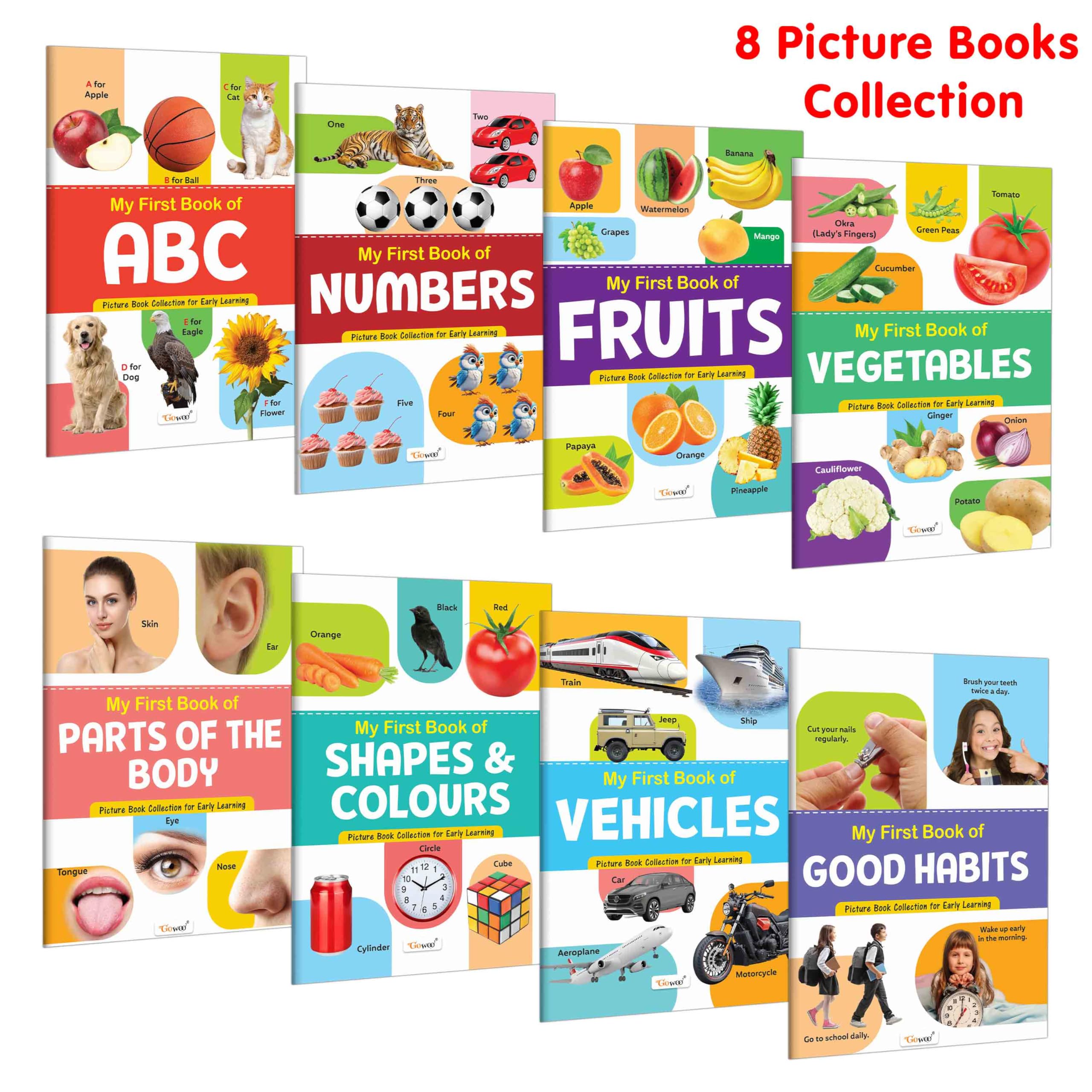 My First Picture Book Collection For Early Learning : Essential Book Of All In One, Early childhood learning books With 8 Topics