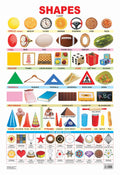 Shapes Laminated Educational Wall Chart For Kids  Colourful Illustrations Of Basic Geometric Shapes, BothSide Laminated, Tear
