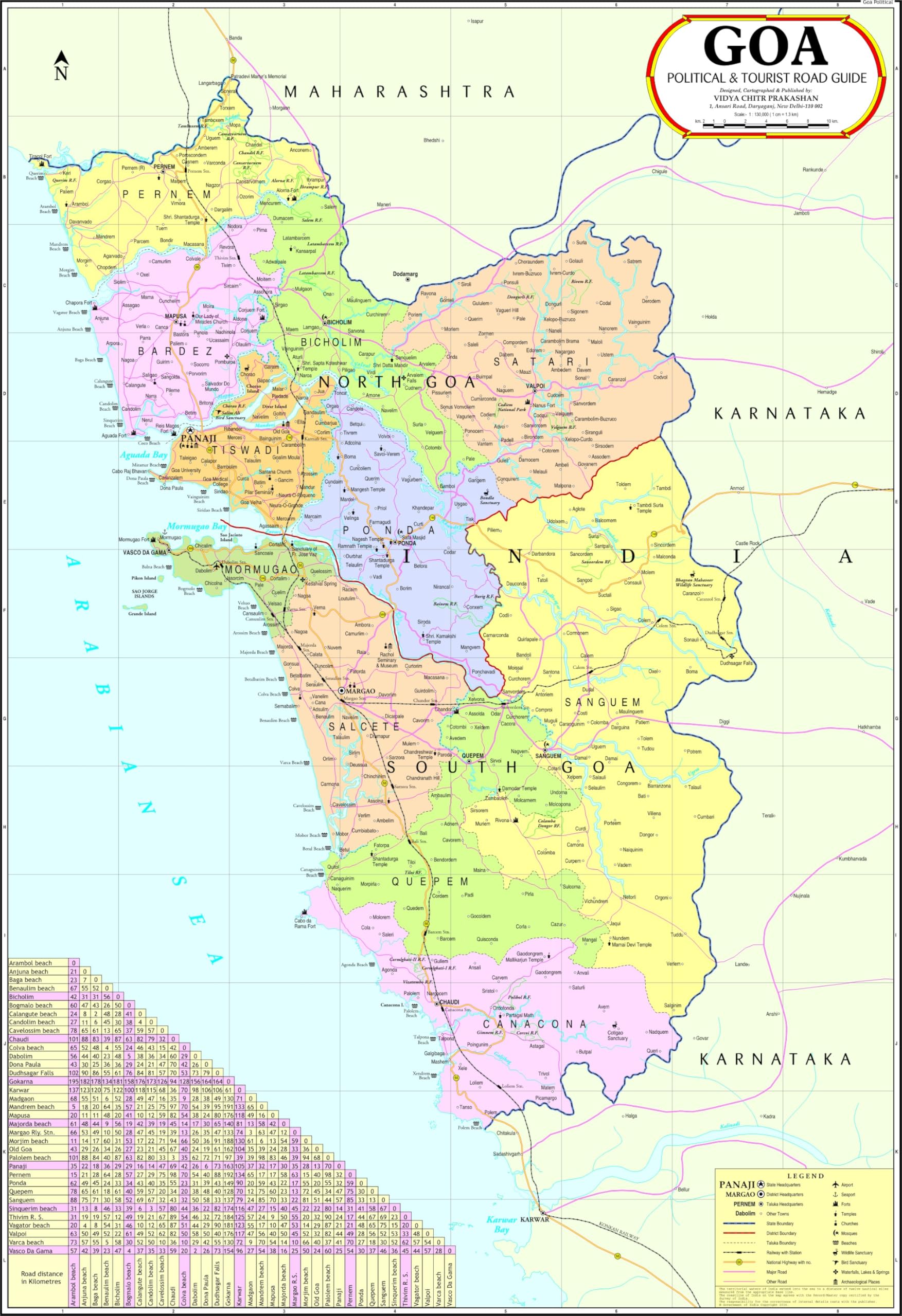 VCP | Goa Map | Laminated | 70x100 cm