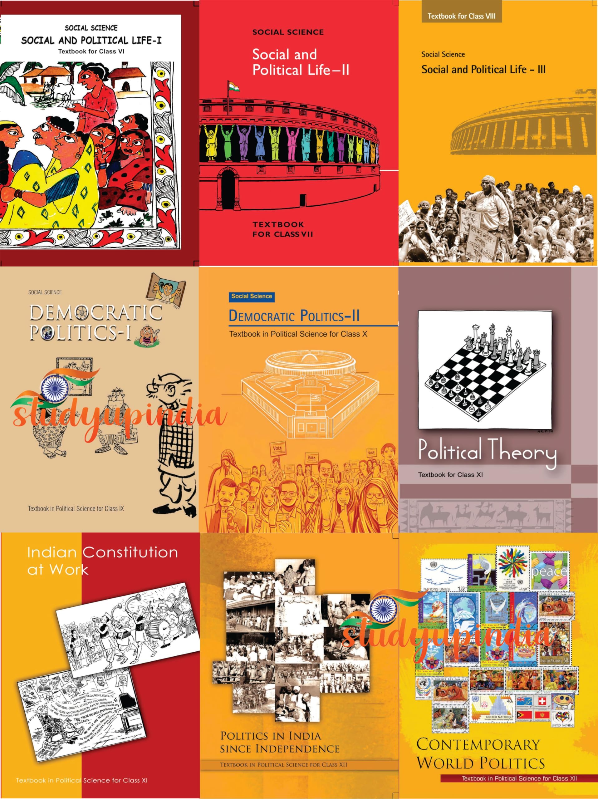 Ncert Political Science Books Set Of Class  6 To 12 (English Medium) 202526 Edition For Upsc Prelims/Main / Ias / Civil Servic