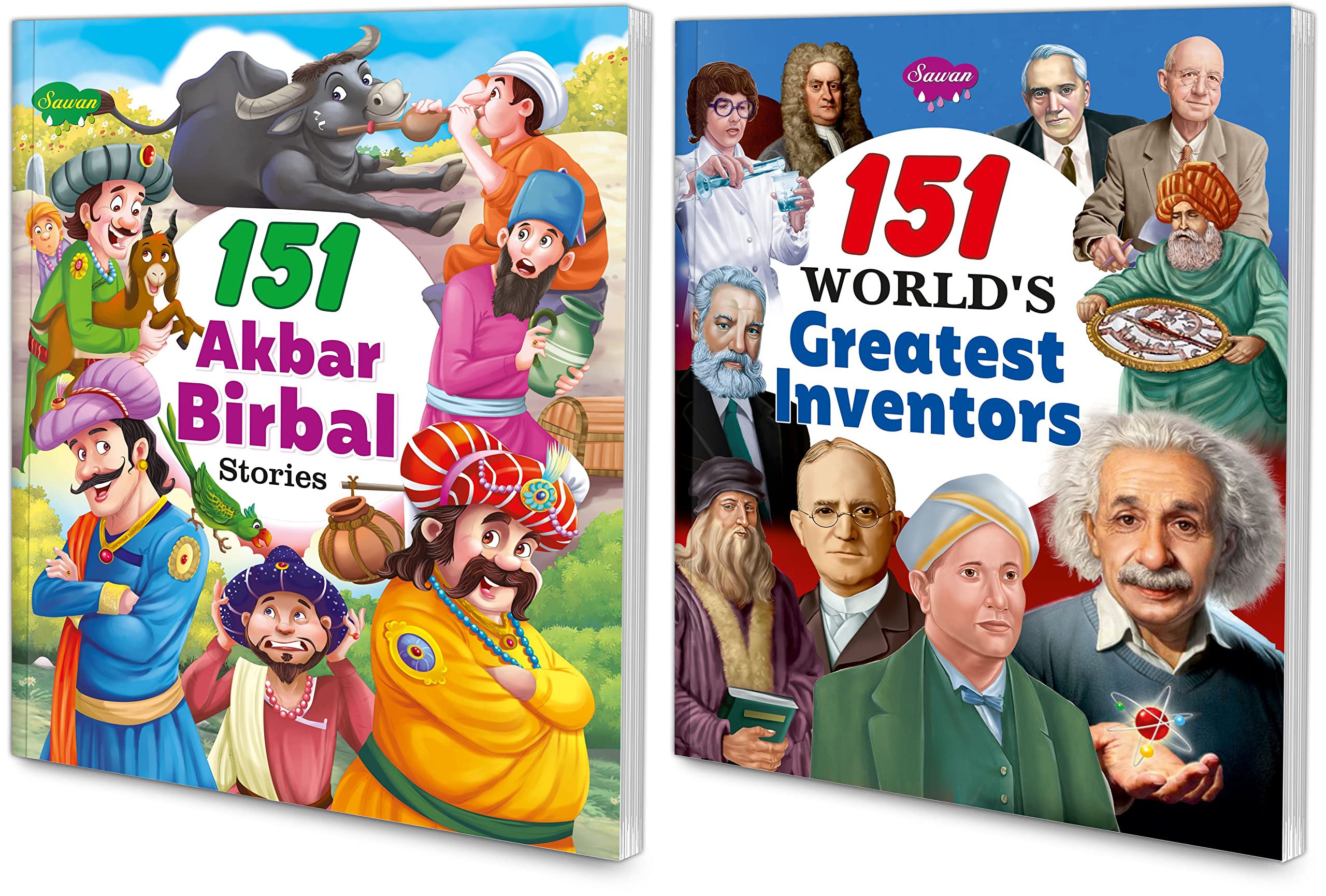 Sawan Set Of 2 Story Books 151 Series (Akbar & Birbal & Greatest Inventors)