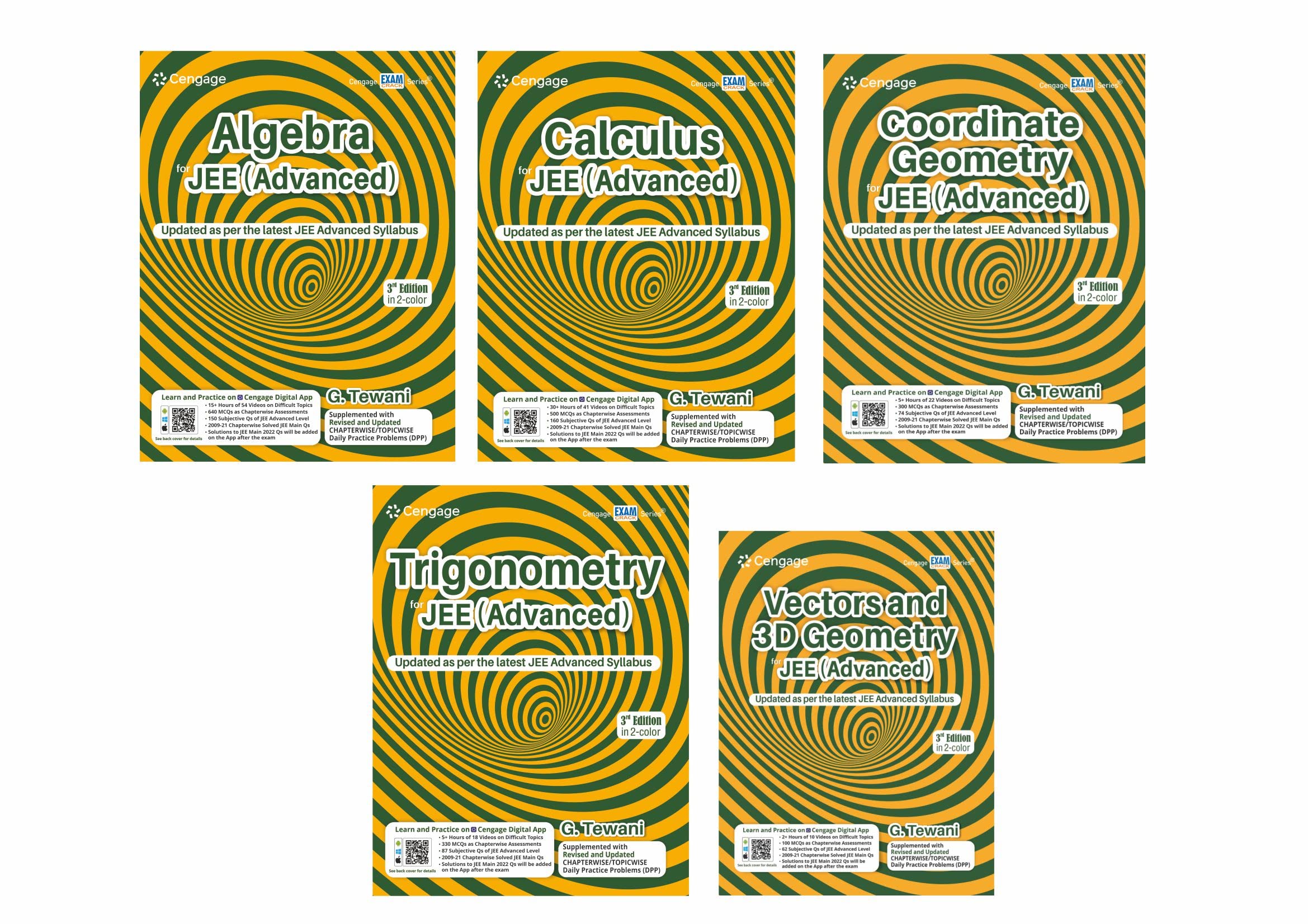 Cengage Combo For Jee Advanced : Algebra + Calculus + Coordinate Geometry + Trigonometry + Vectors And 3D Geometry 3/E, 2022