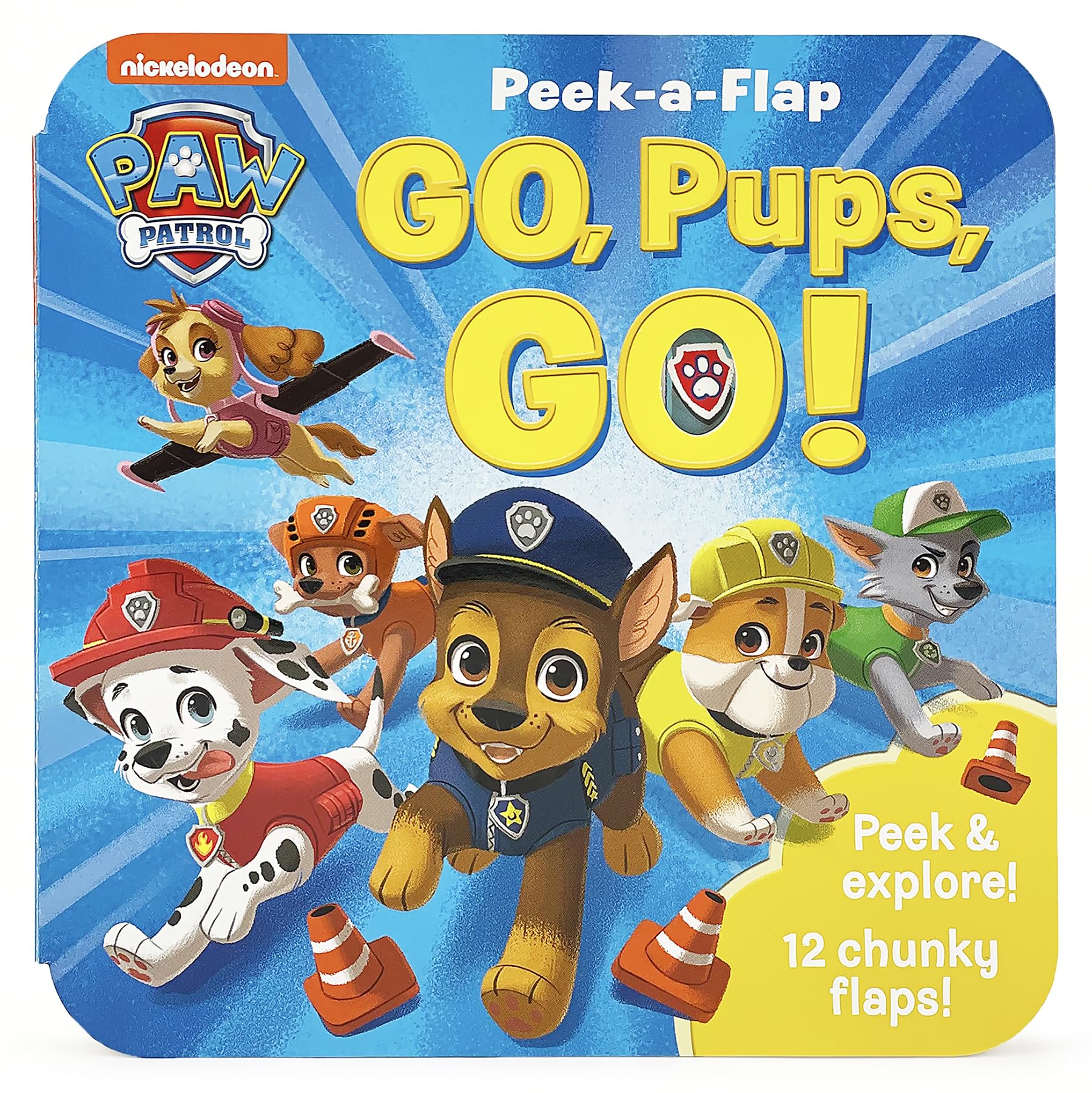 PeekaFlap Paw Patrol Go, Pups, Go! A Childrens LiftaFlap Board Book for Little Paw Patrol Lovers; Chase and Friends Interact
