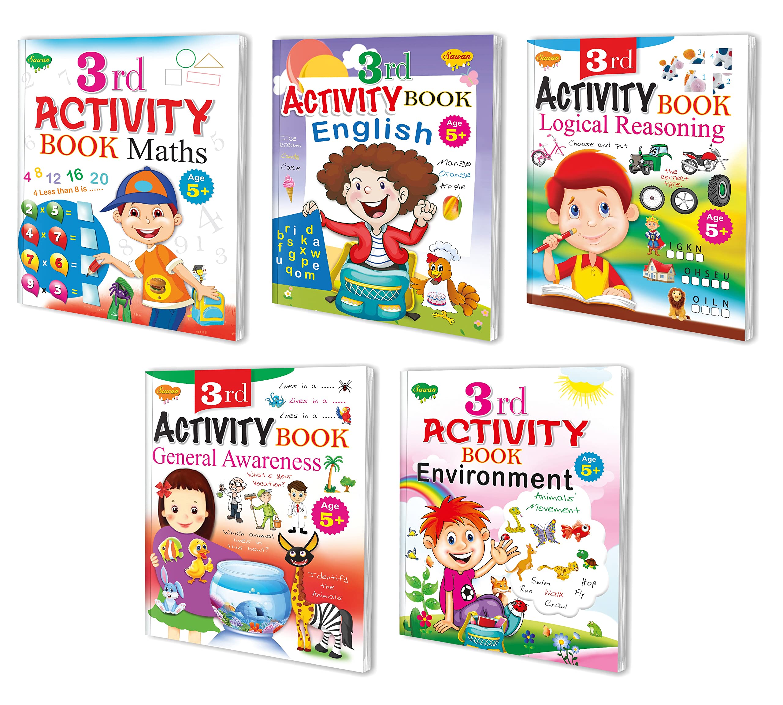 Activity Books 3Rd For 5+  Set Of 5