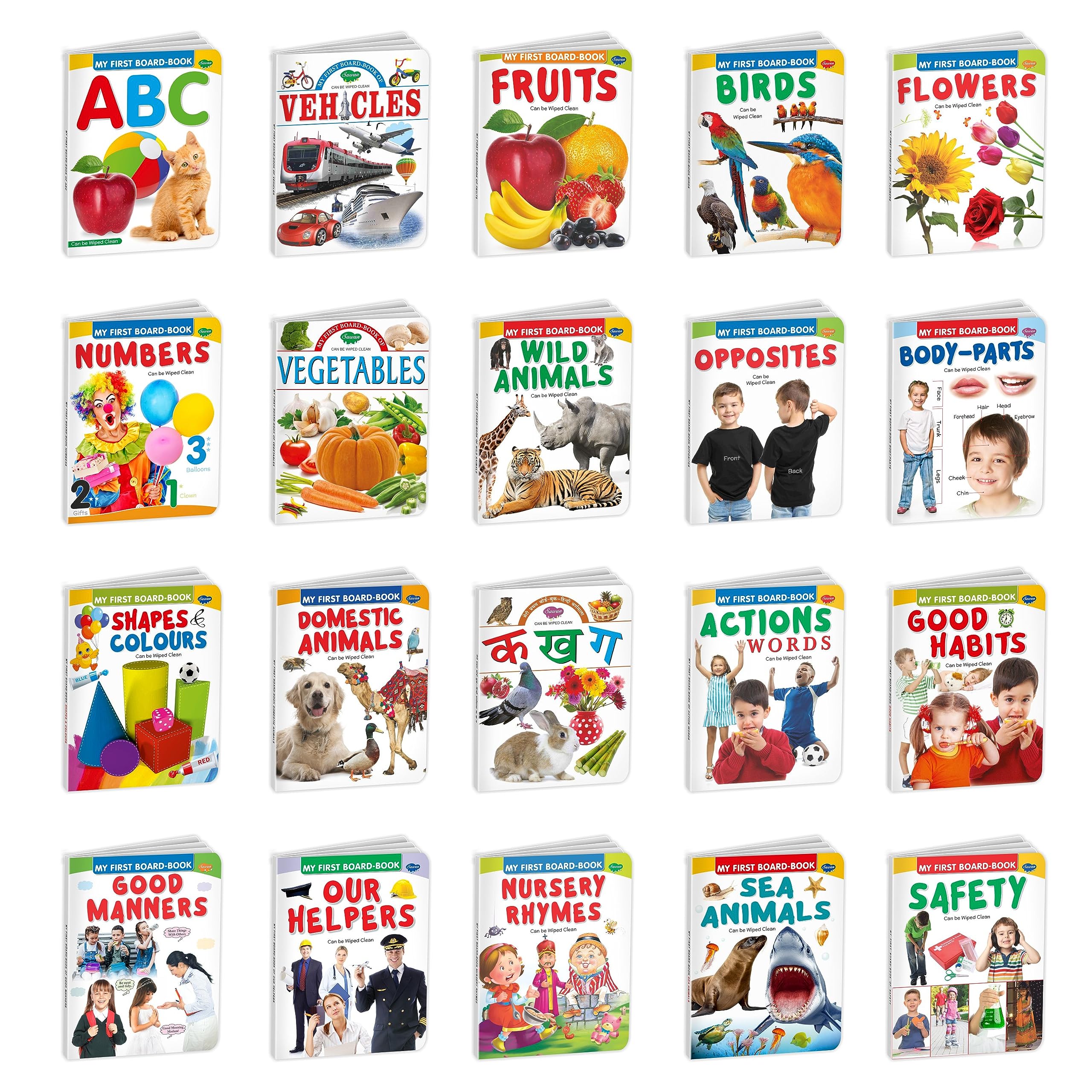 My First Board Book All In One Comb For Kids | Pack Of 20 Board Books