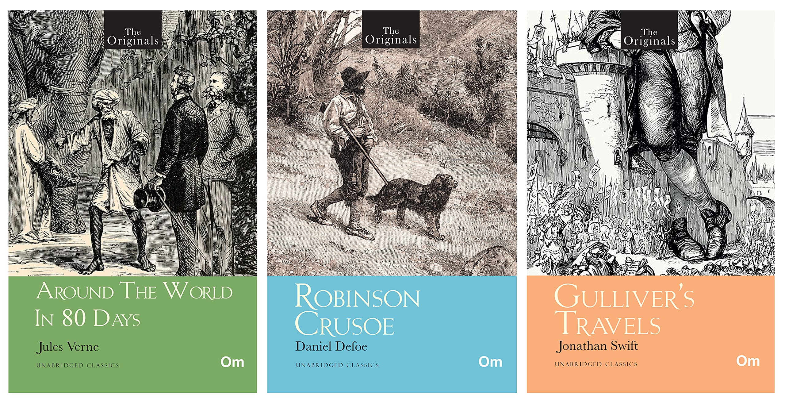 Worlds Greatest Original Classics : Around the World in 80 Days, Robinson Crusoe and Gullivers Travel (Bundle of 3 Books) Unabri