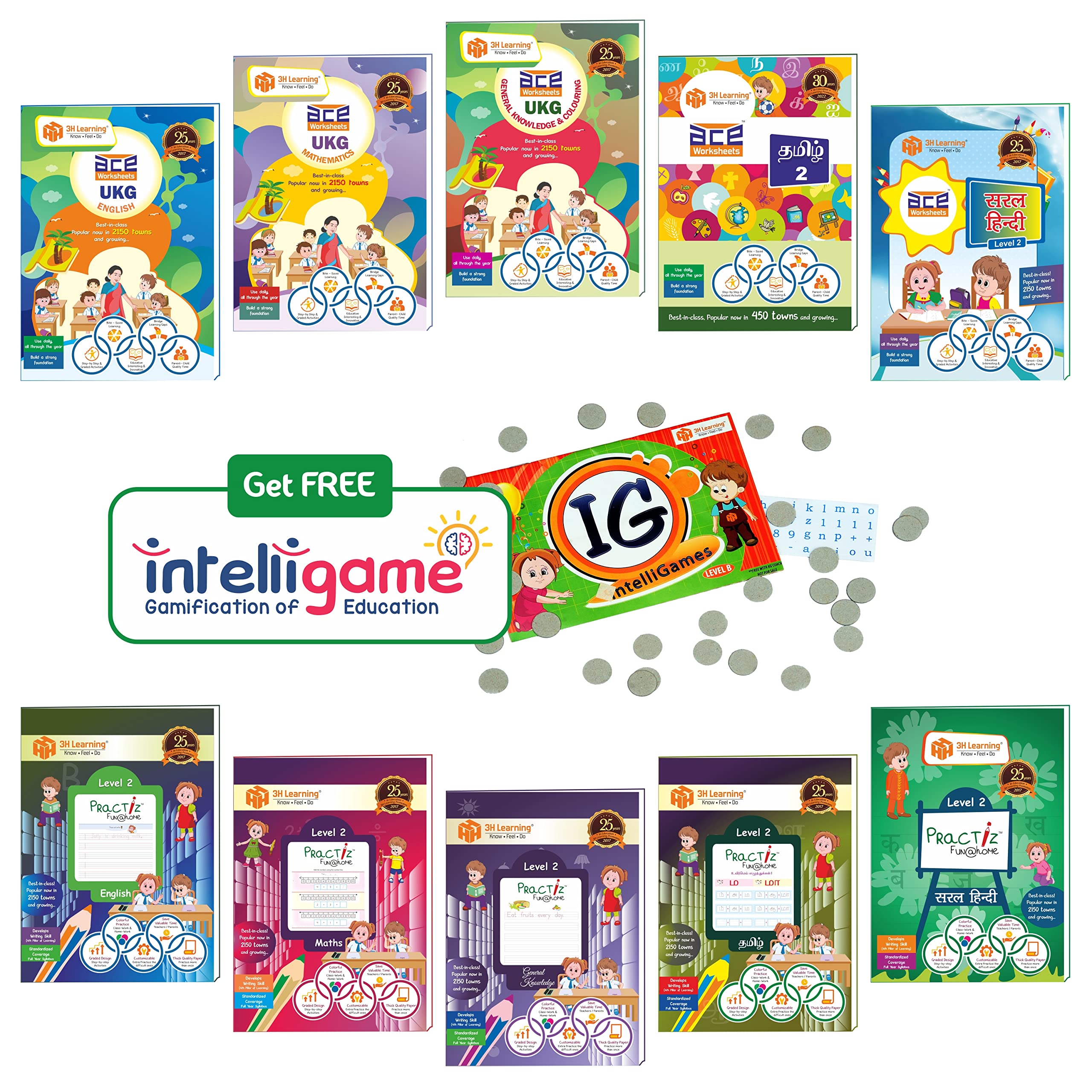 Ukg Kids 832 Page 10 Books Interactive Worksheets & Copy Pattern Writing Practice All In One English Maths Gk / Evs Tamil Hindi 