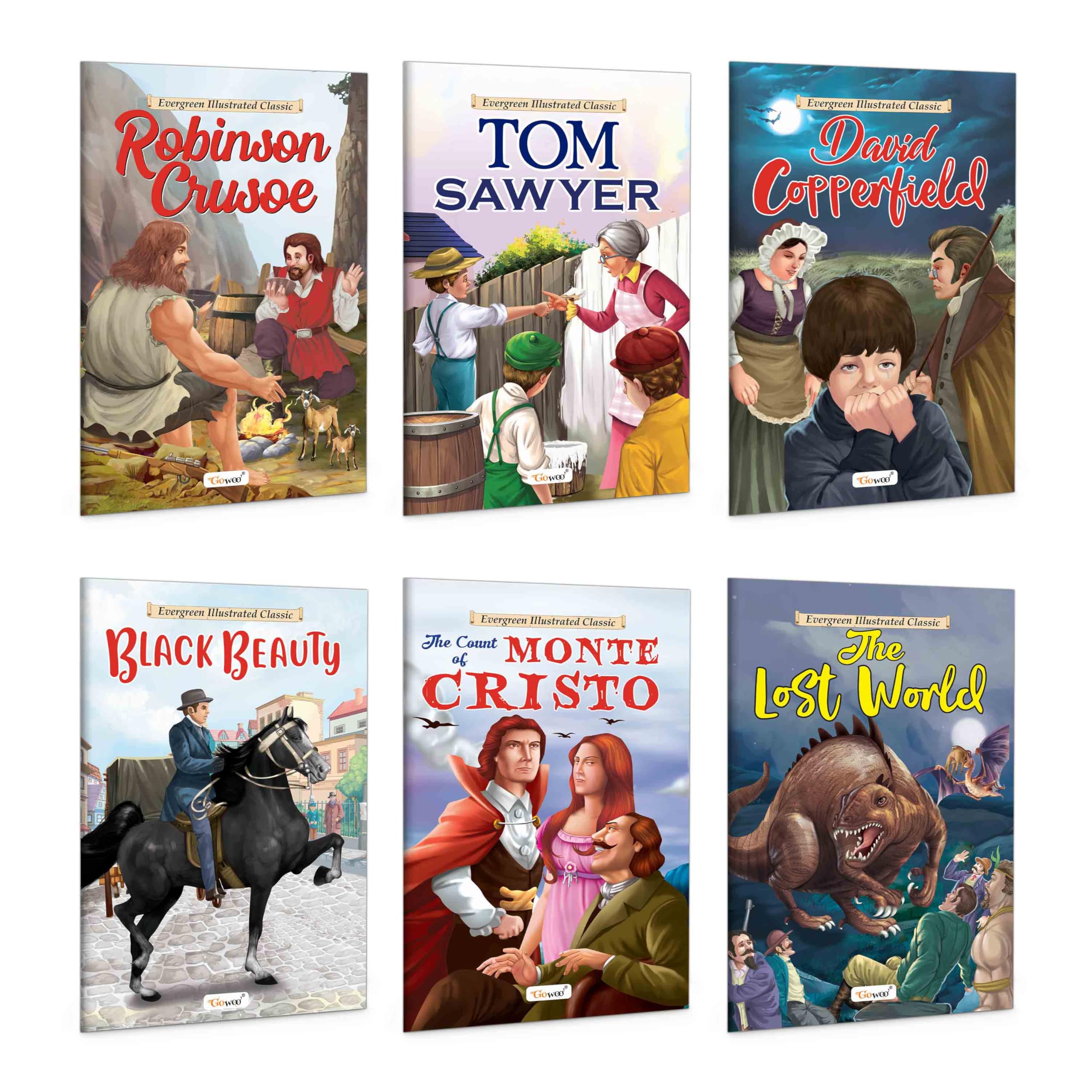Robinson Crusoe, The Adventures of Tom Sawyer, David Copperfield and more : Educational Storybooks for Children, Early Reading 