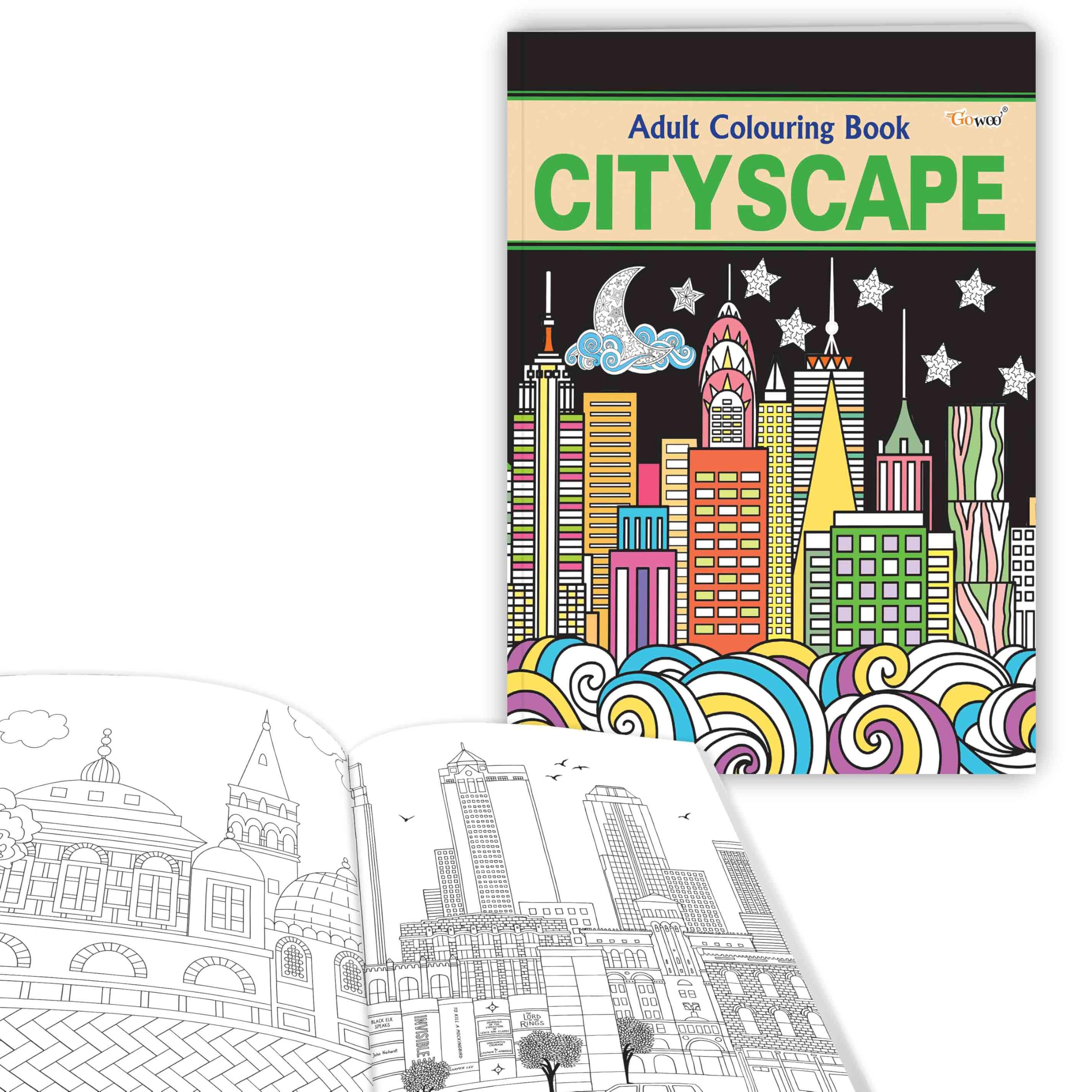 Cityscape  Adult Colouring Book : Artistic relaxation coloring book, City scene drawings for creative minds, Coloring for adult