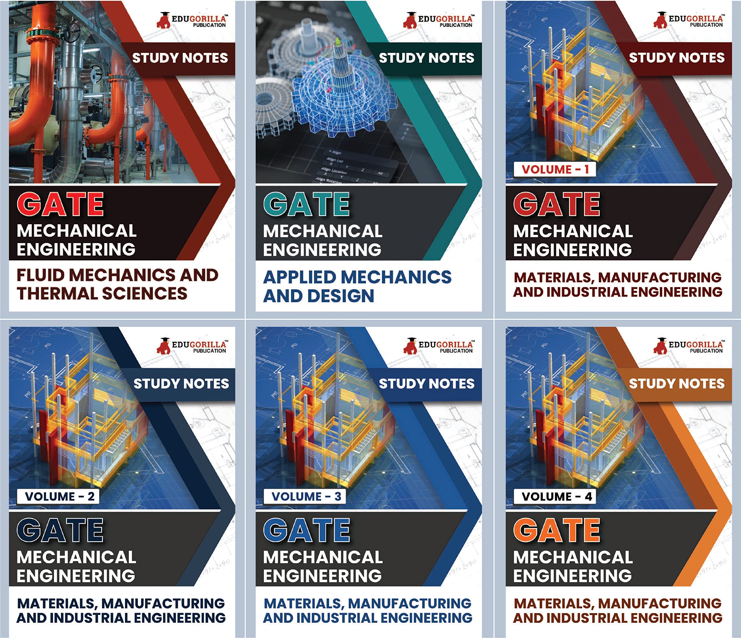 Gate Mechanical Engineering Study Notes Combo (Set Of 6 Books) | Complete Preparation Kit With TopicWise Notes And Solved Mcqs