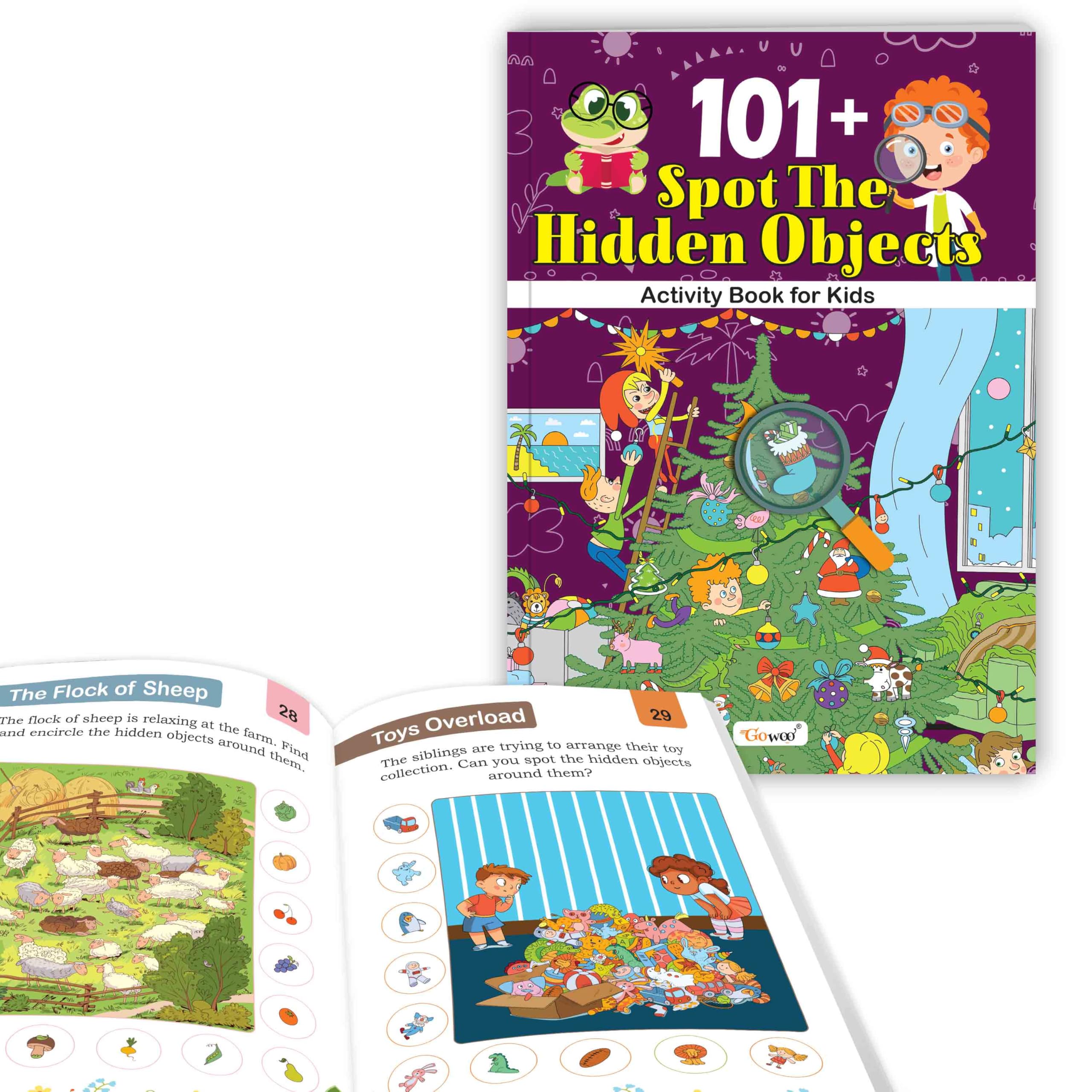 101+ Spot the Hidden Objects Activity Book for Kids : Puzzles book for Preschoolers, Brain Boosting Workbook with Search and Fin