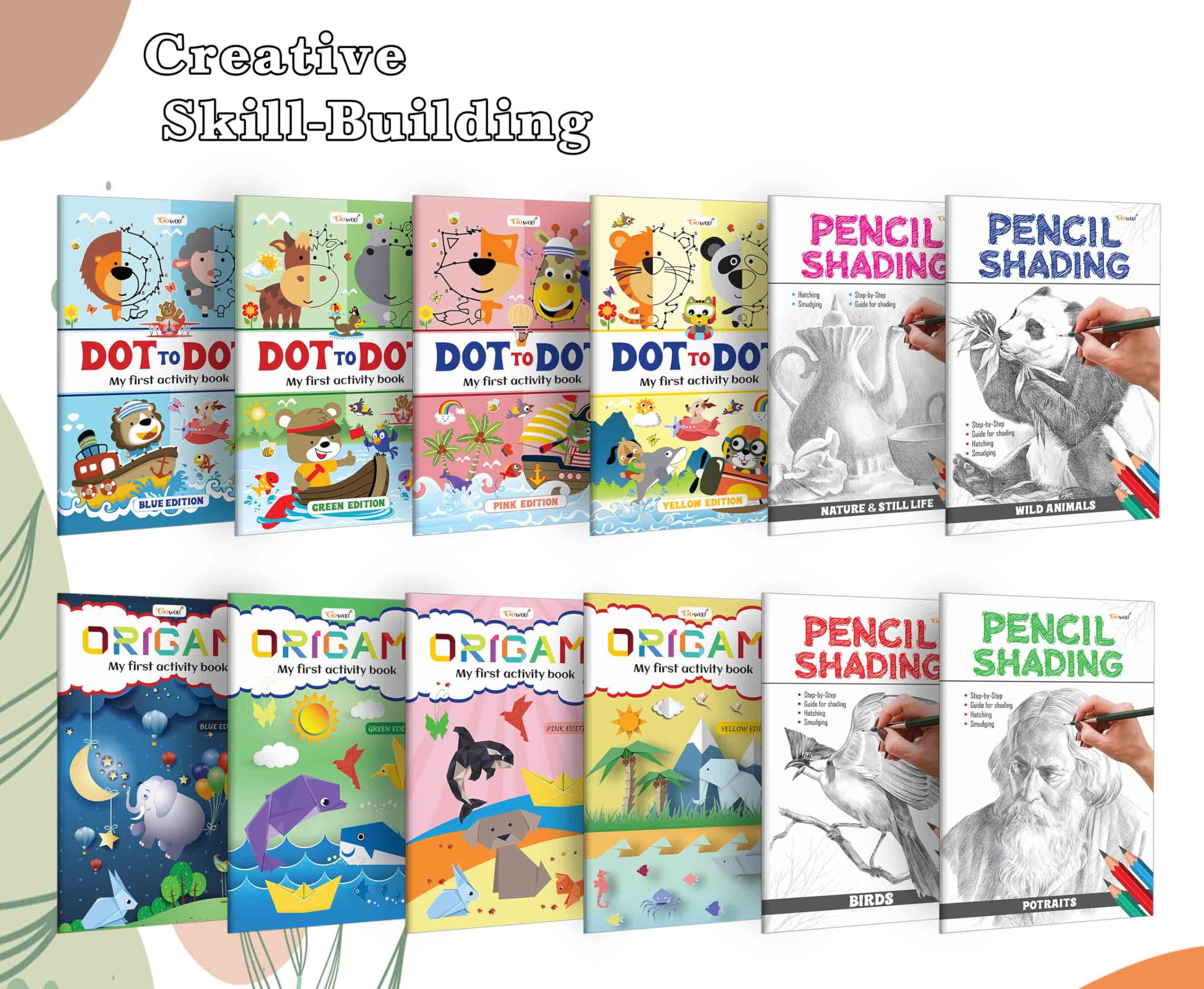 Kids First Activity Book Set : Toddler activity book, Creative learning books for kids, Childrens art and craft book, Dot to