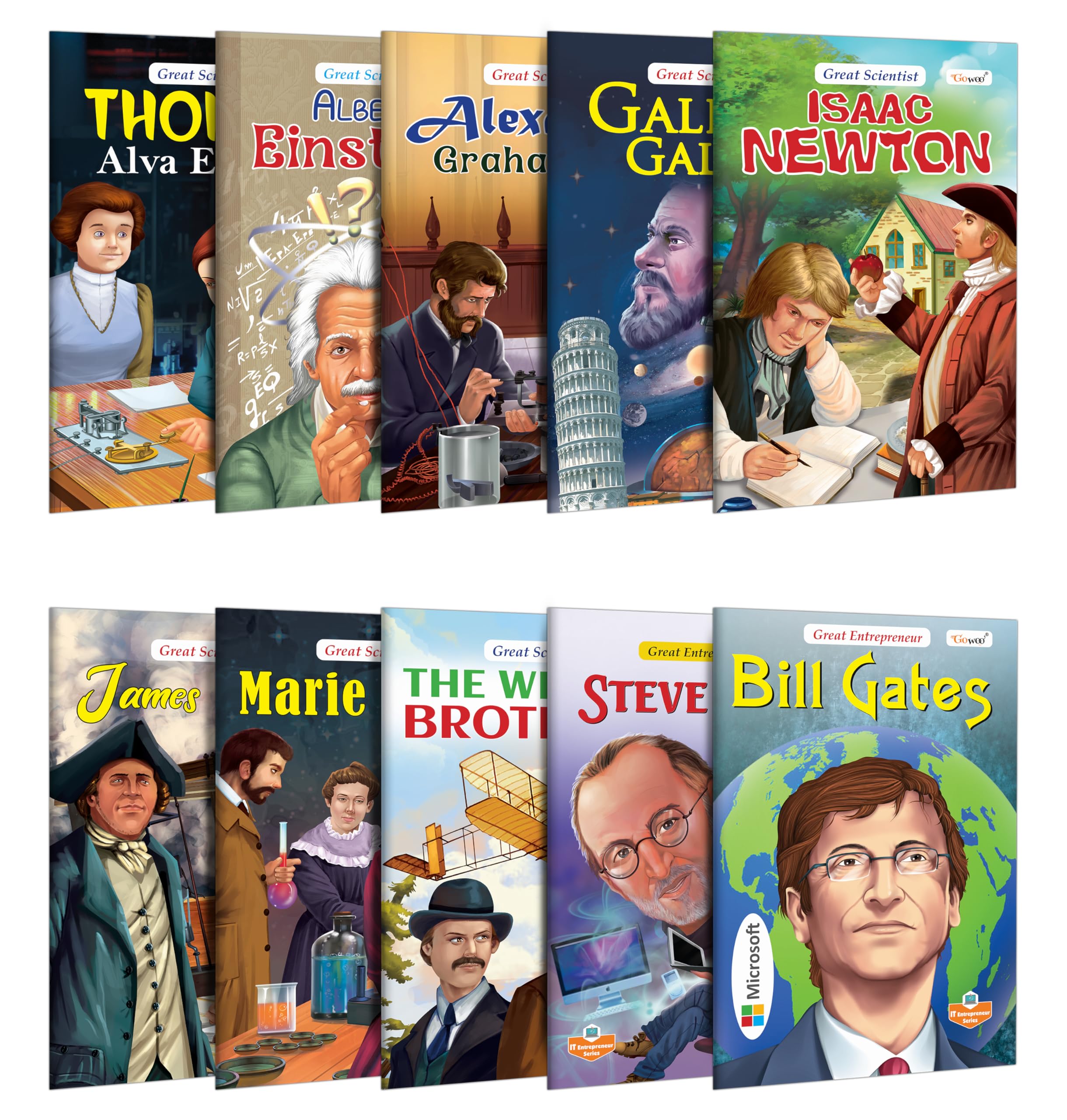 Early Learning Books for Children : Albert Einstein, Issac Newton and more (Great Scientists), Bill Gates and Steve Jobs (Great 