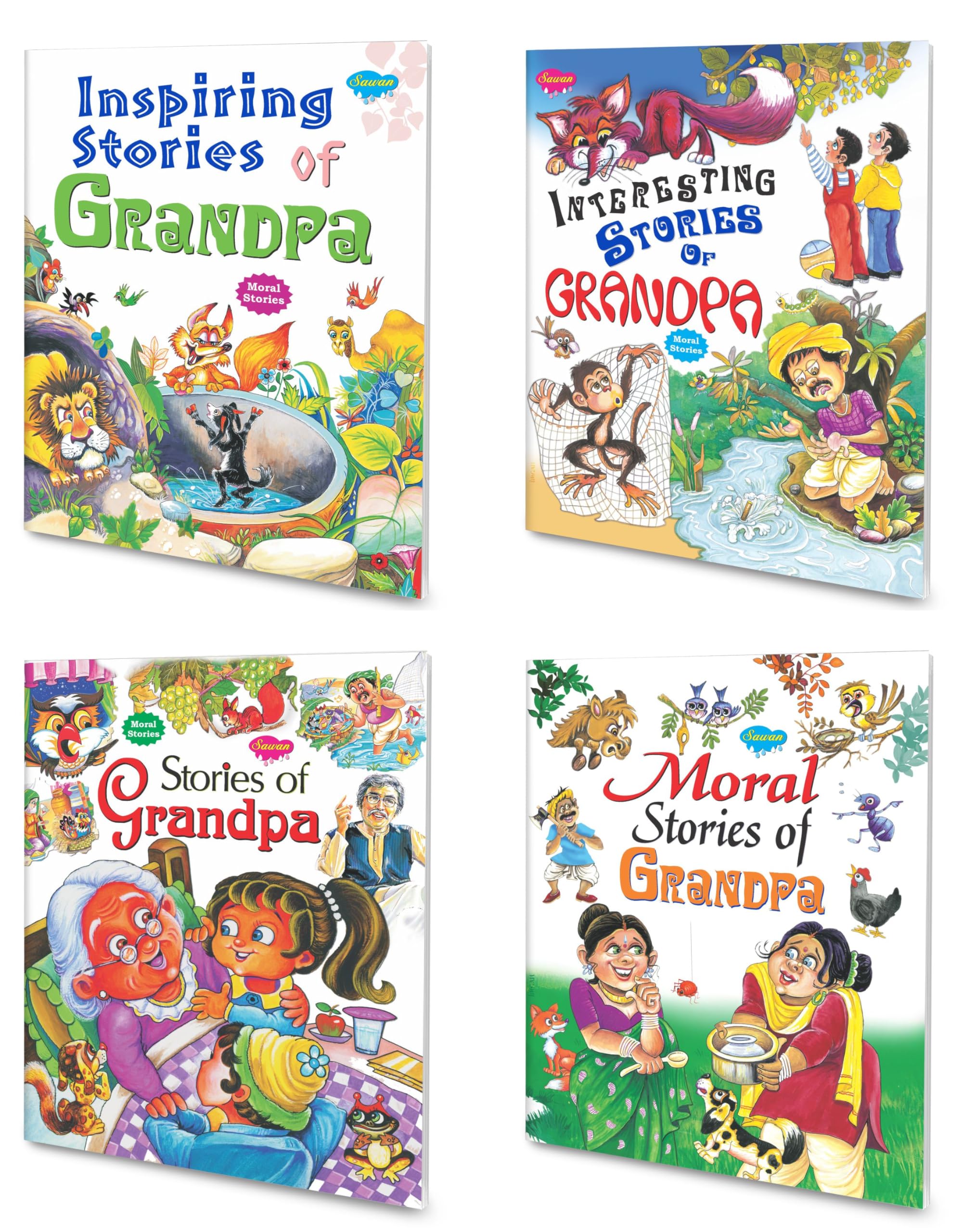 Stories Of Grandpa Inspiring Stories, Interesting Stories, Tingling Stories, Moral Stories | Pack Of 4 Books