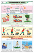Stp52 | Teachingnest | NewtonS Laws Of Motion Chart (58X90 Cm) | English | Physics Charts | With Rollers [Wall Chart] Charts O