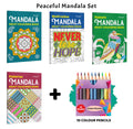 Mandala, Motivation, Nature  Mandala Adult Colouring Book and more with 10 Colour Pencils : calming art therapy collection for