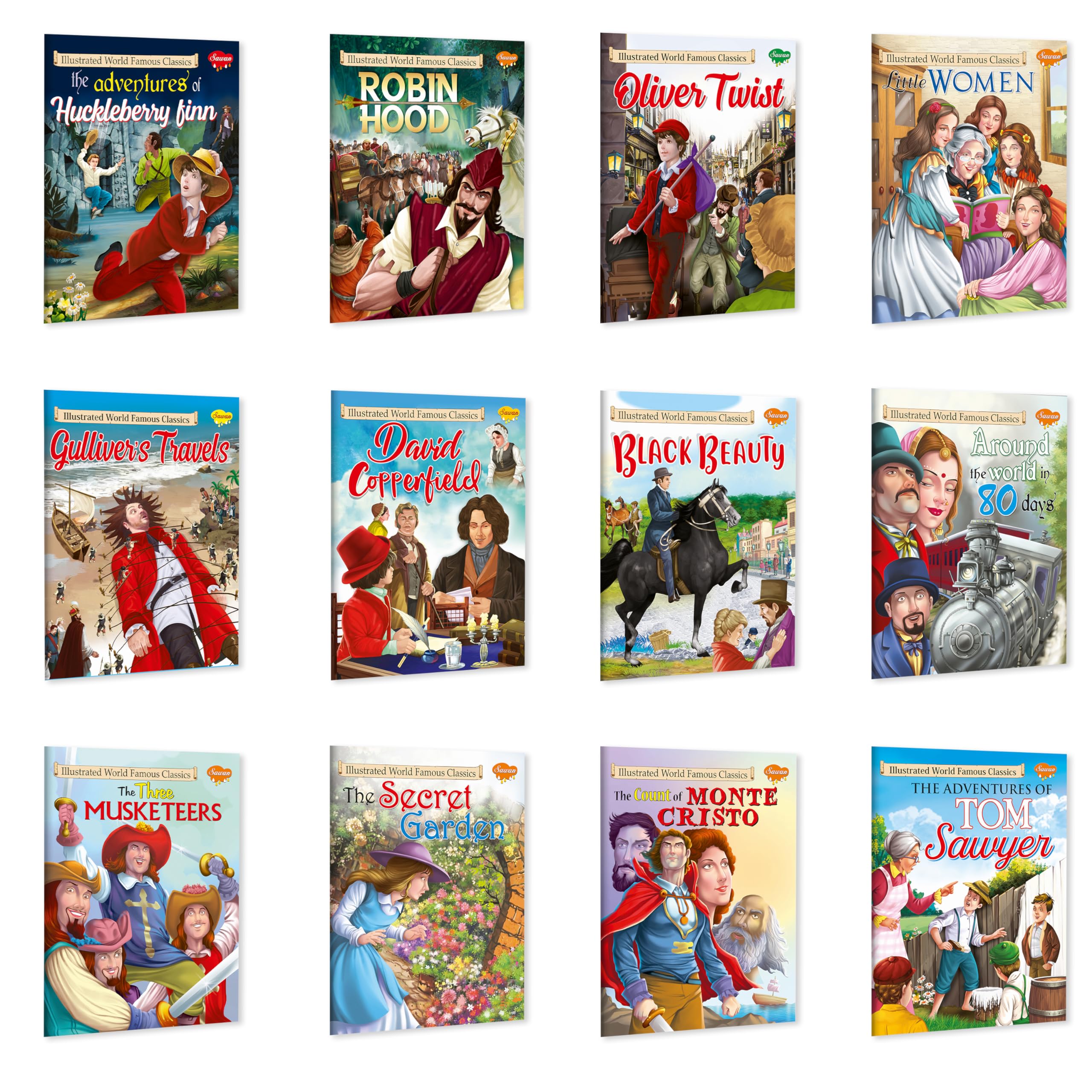 Gift For Kids 10 Years | Pack Of 12 Illustrated World Famous Classics Books