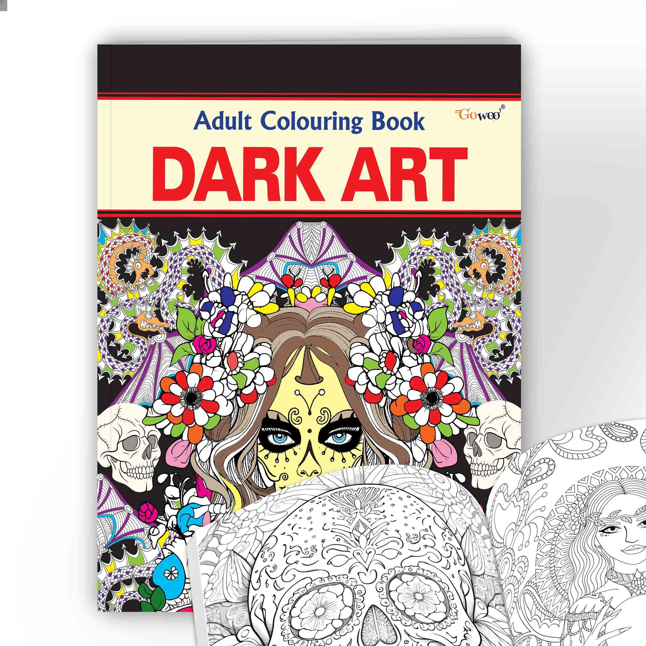 Dark Art  Adult Colouring Book : Art therapy coloring book for anxiety relief, Colouring pages for mindfulness designs, Mindful