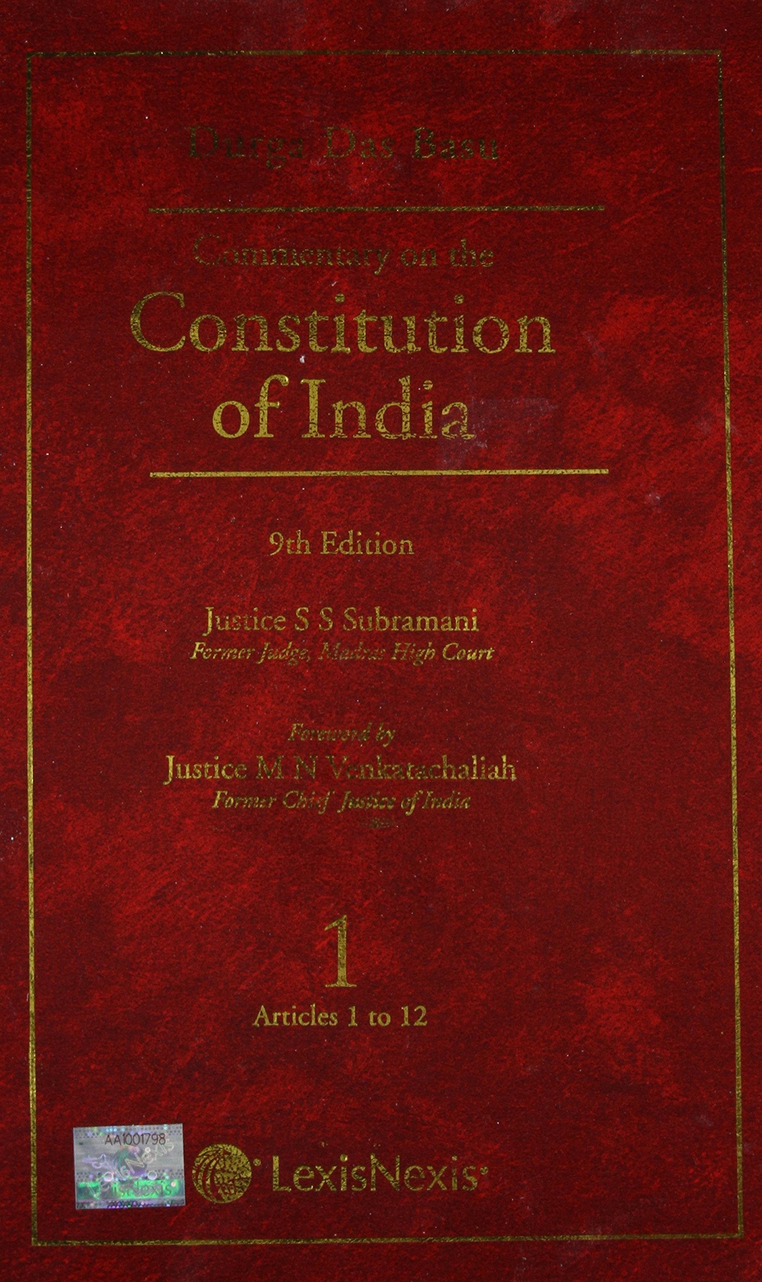 Commentary On The Constitution Of India; Vol 1 ; (Covering Articles 1 To 12)
