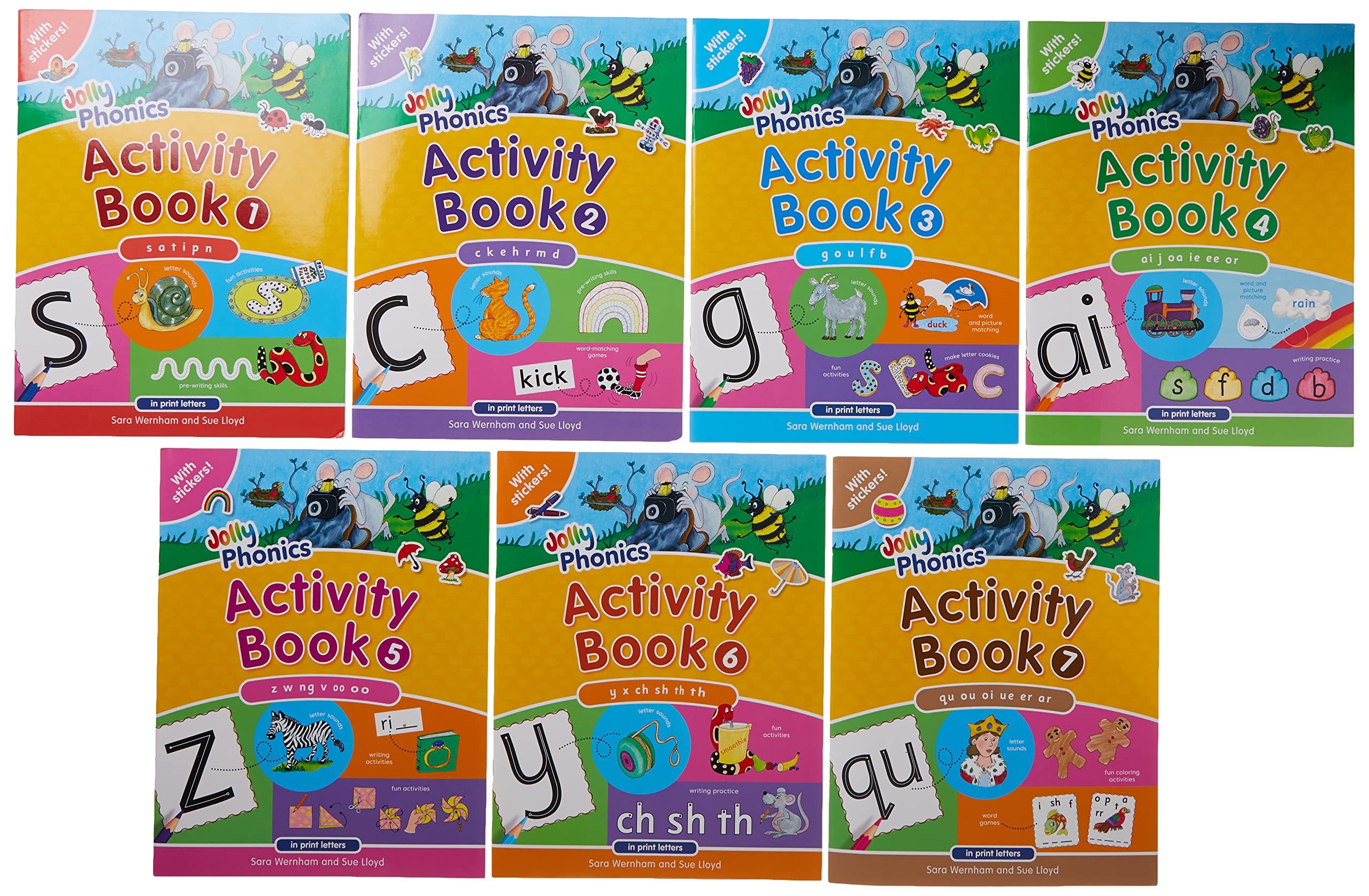 Jolly Phonics Activity Book Set: In Print Letters (17)