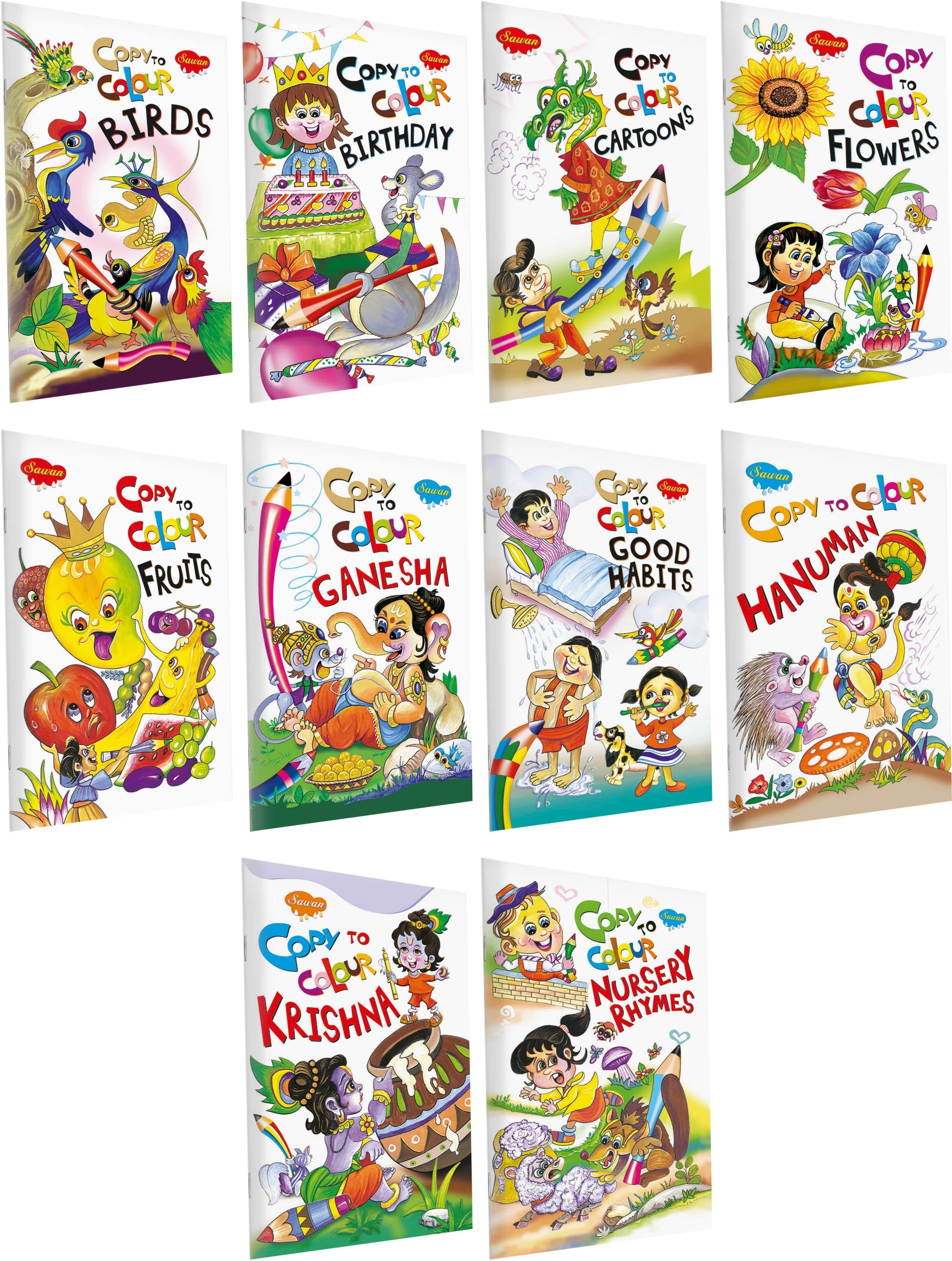 Colouring Books For Kids | Set Of 10 Books: Vol. 2