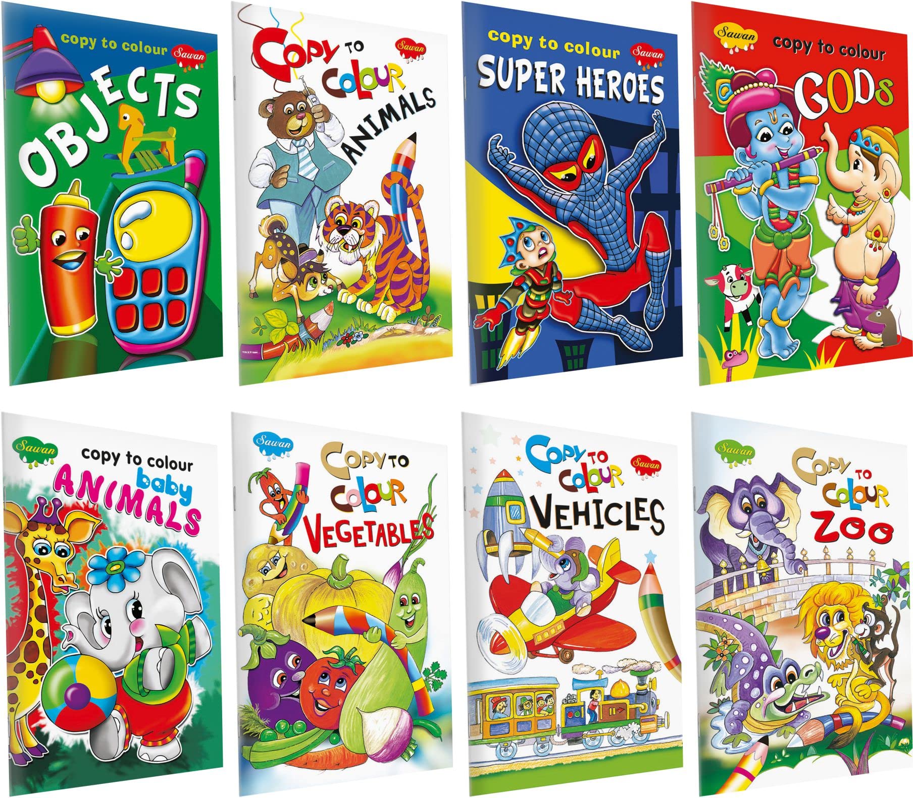 Colouring Books For Kids | Set Of 10 Colouring Books [Paperback] Sawan; Manoj Publications Editorial Board; Sahil Gupta And Shas