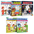 Professions, Cars, Robot, Hanuman and Krishna  Creative Copy to Colour book : Kids Art and Colouring Book, Easy Coloring Book f