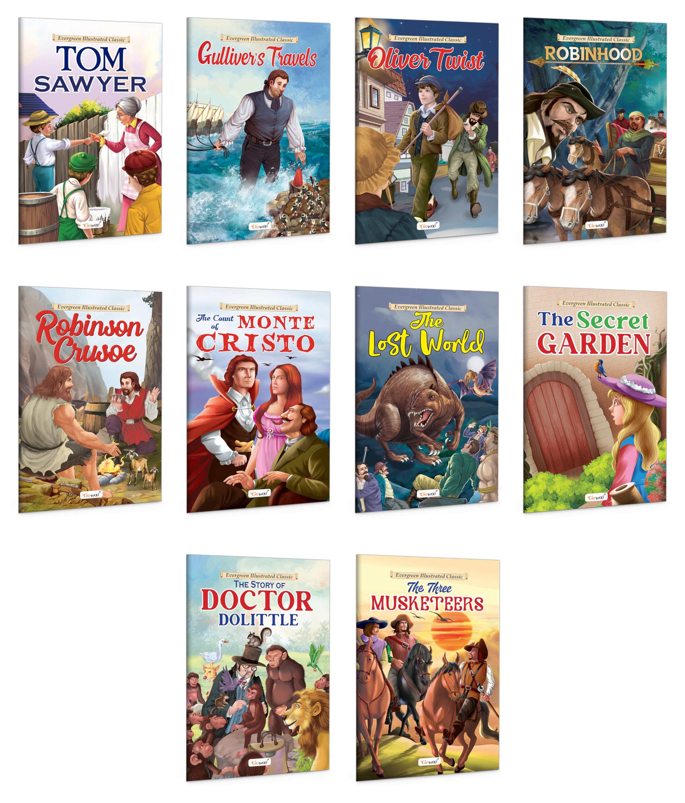 Illustrated educational books for young readers : The Count of Monte Cristo, The Lost World, The Secret Garden and more  Advent