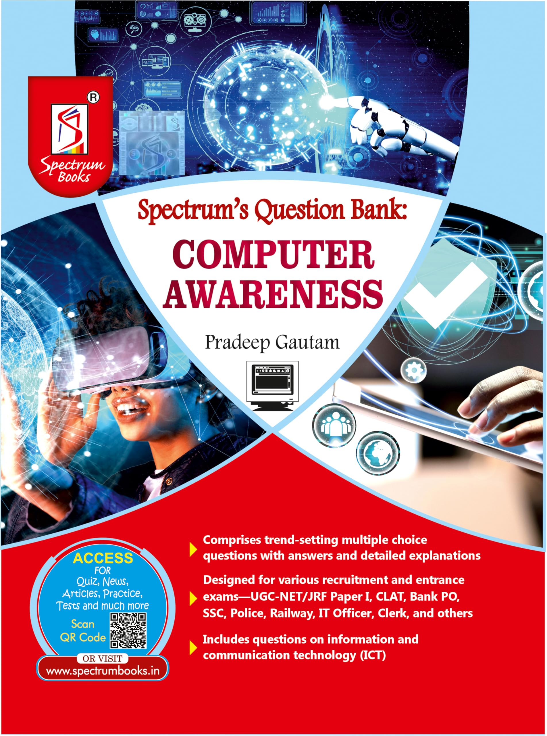 Spectrums Question Bank : Computer Awareness Useful for UGC  NET Paper 1| Bank PO Exam | SSC | Government Exams | Other Comp