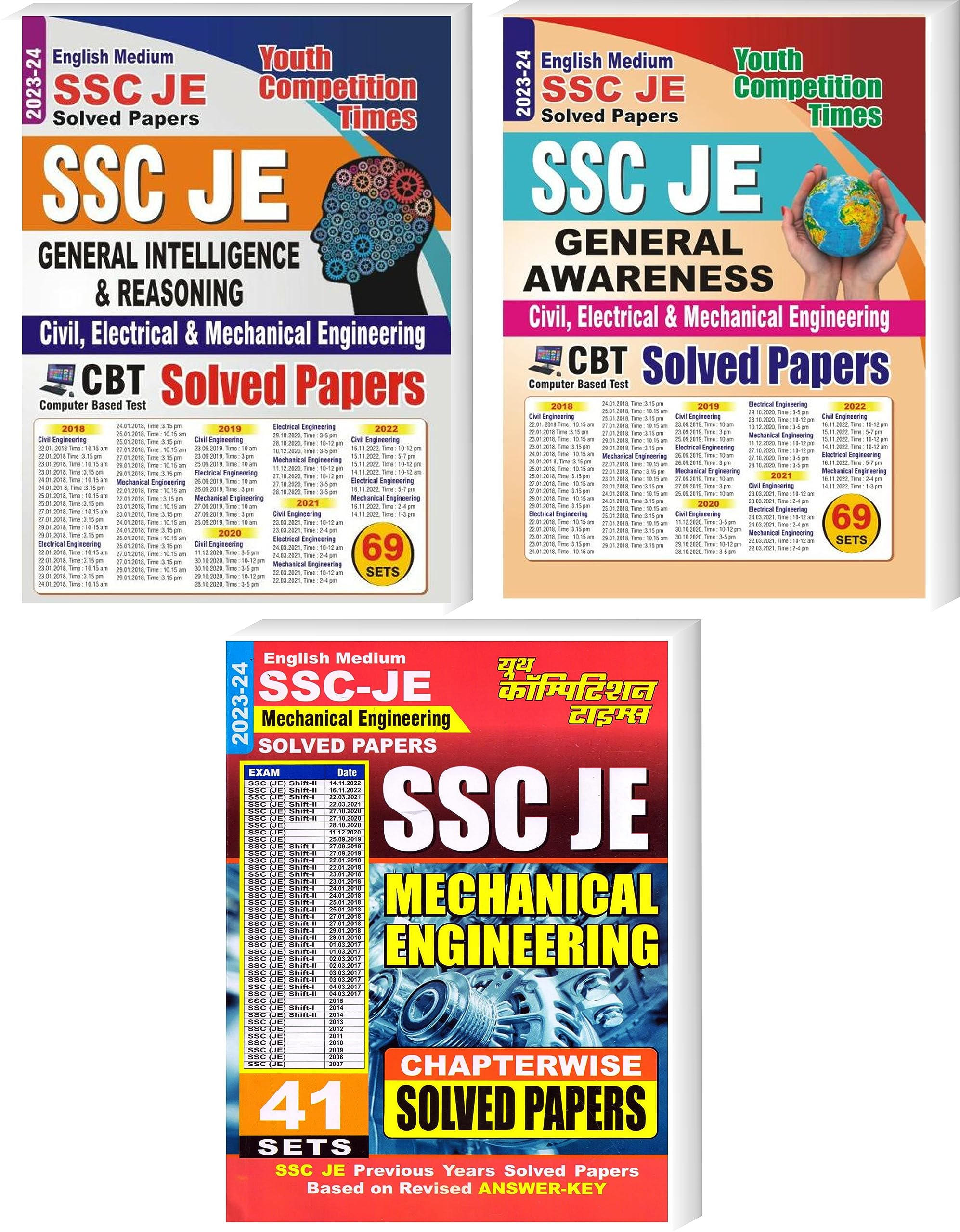Youth Competition Times SSC JE (General Intelligence & Reasoning + General Awareness + Mechanical Engg.) | Solved Papers | Engli