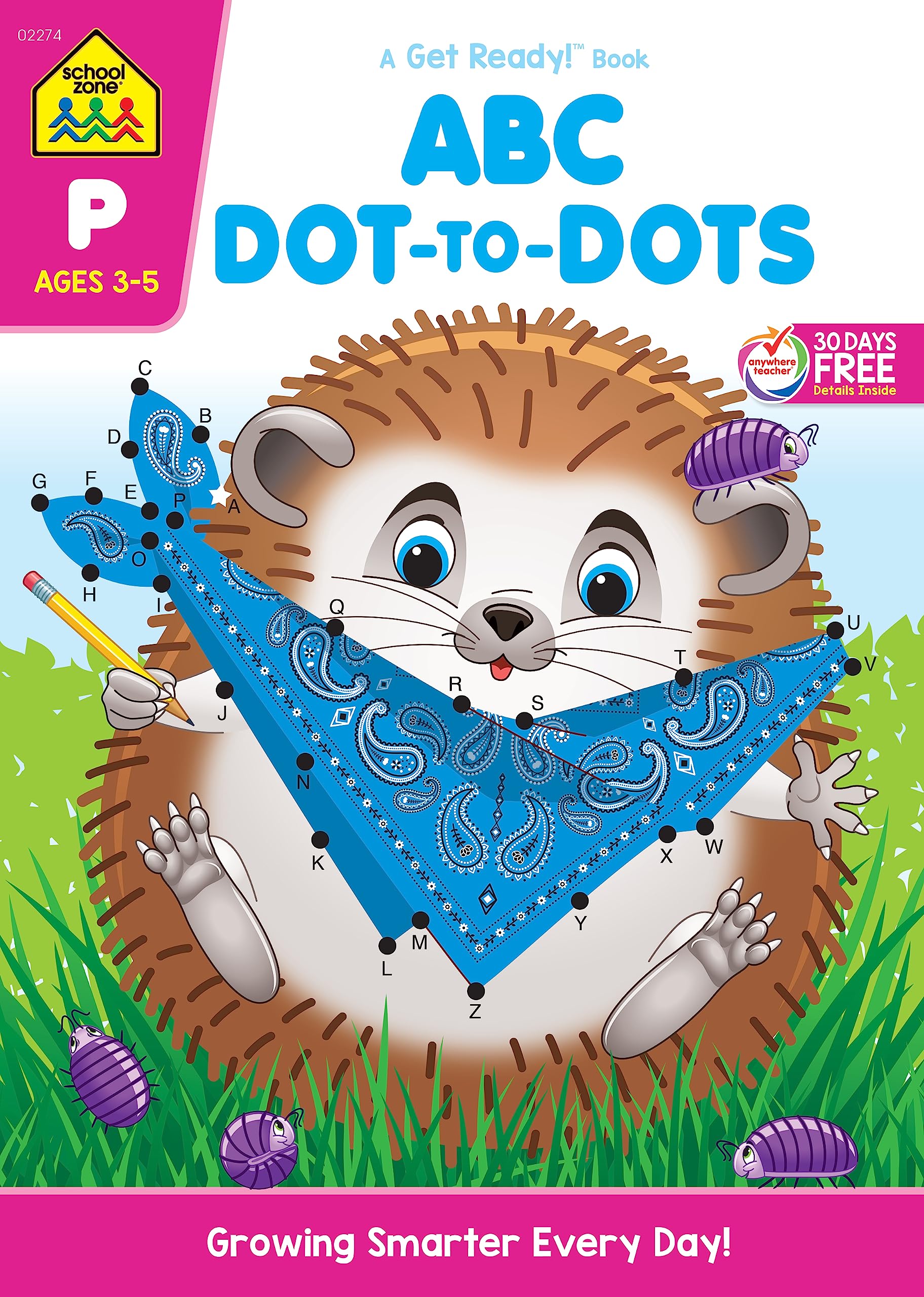 School Zone  ABC DottoDots Workbook  64 Pages, Ages 3 to 5, Preschool to Kindergarten, Connect the Dots, Picture Puzzles, Al