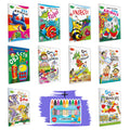 Set of 10 colouring books| Sea Animals, Fishes, insects, Baby Animals, Objects, Birthday, Cartoons, Good Habits, Zoo, Vehicles,1