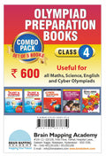 Olympiad Preparatory Books Combi Pack (4 Books) Class 4 | Mathematics, Science, English And Reasoning Trainer |Olympiad Exams R