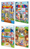 Stickers Activity Fun Pack | Set Of 4 Find And Paste Sticker Activity Books