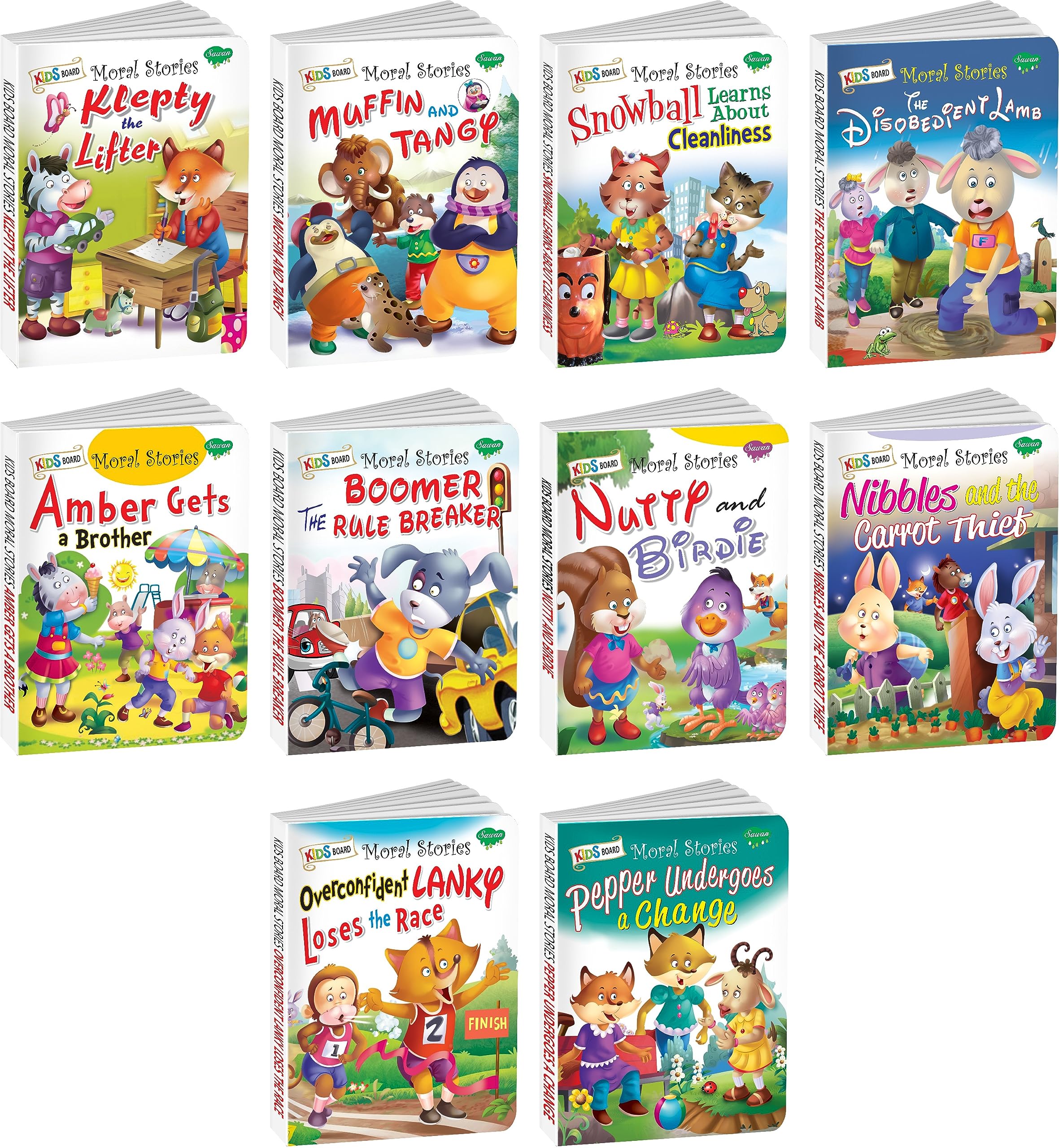 My First Set Of Kids Board Moral Stories | Pack Of 10 Board Books For Kids