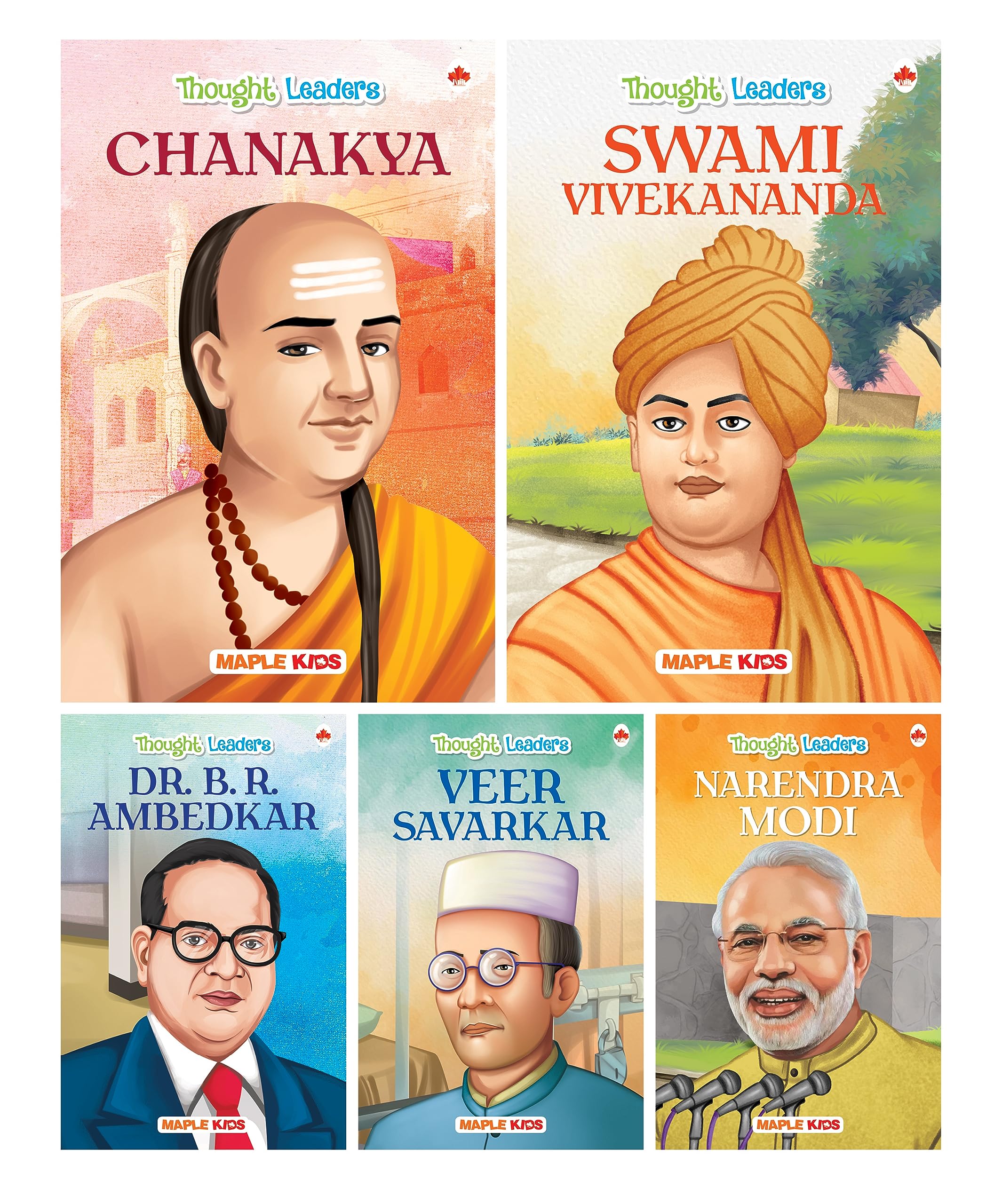 Story Books for Kids (Set of 5 Books) (Illustrated)  Leaders  Biographies for Children  3 Years to 10 Years Old  Narendra Mo