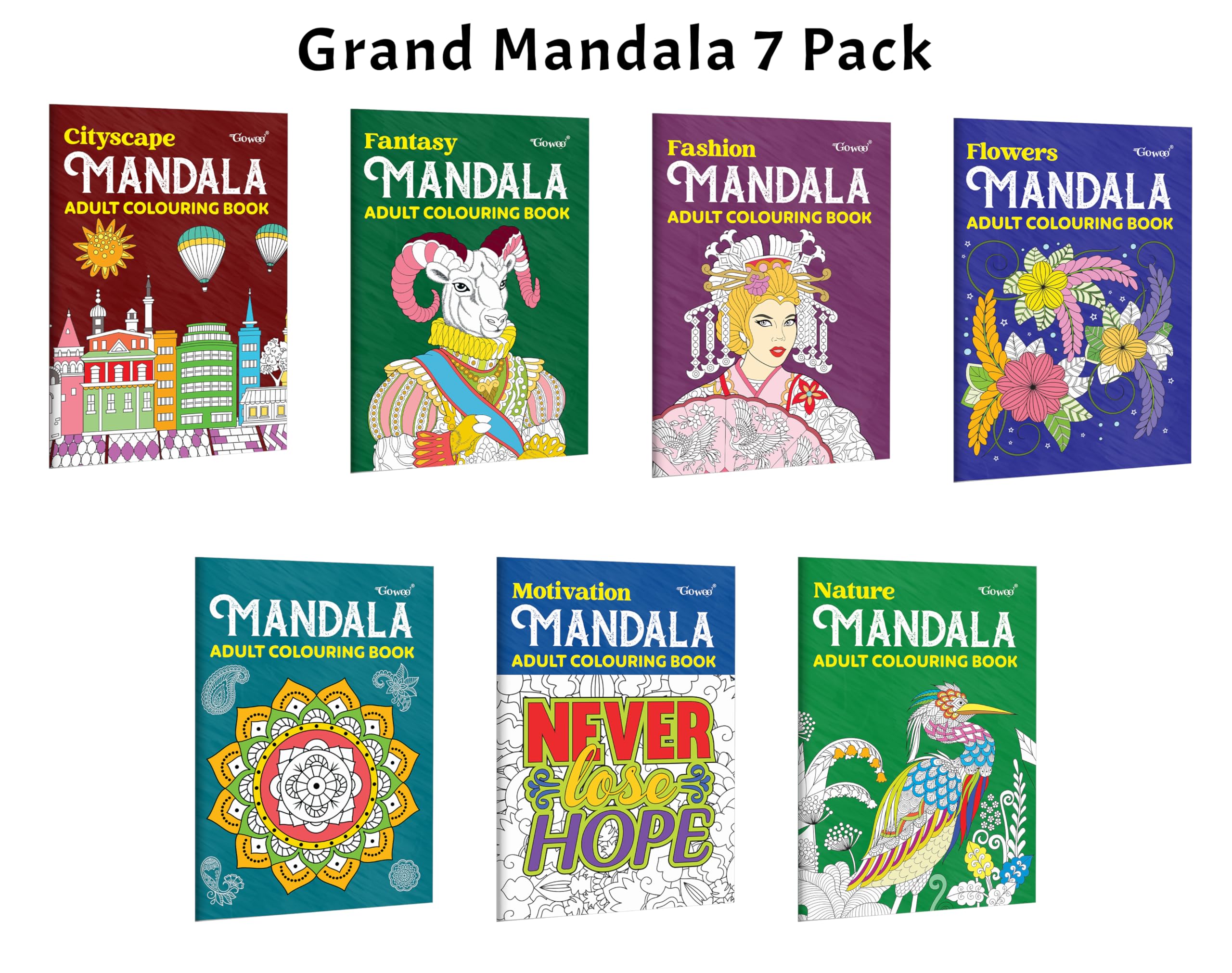 Cityscape, Fantasy, Fashion  Mandala Adult Colouring Book and more : artistic collection for adults, luxury mandala design set