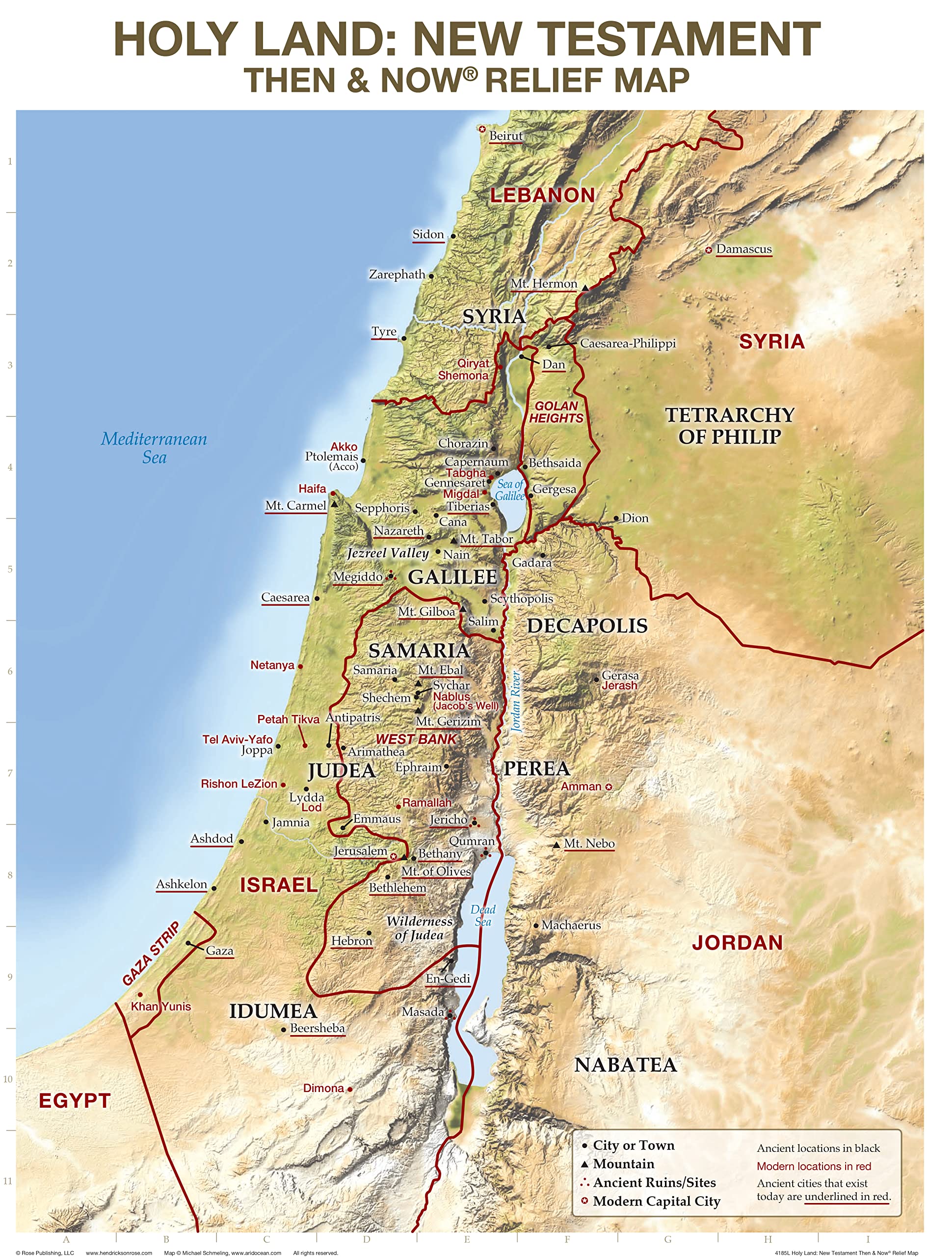 Holy Land New Testament Then and Now Relief Map (Charts)