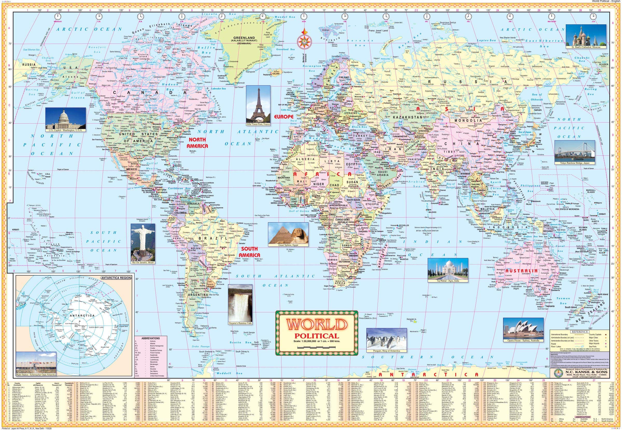 MWM02 | Teachingnest TNs World Political Map 100x70 cm English