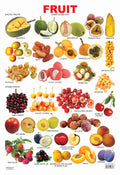 Educational Fruit Wall Chart for Kids Ages 25  Fruit 6 Learning Chart, 48 x 73 cm, Colourful Laminated & TearResistant for Cl