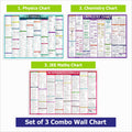 [ Set of 3 ]  JEE Mathematics, Physics, and Chemistry Concept and Formula Wall Chart Combo For JEE UPSC and Other Competitive E