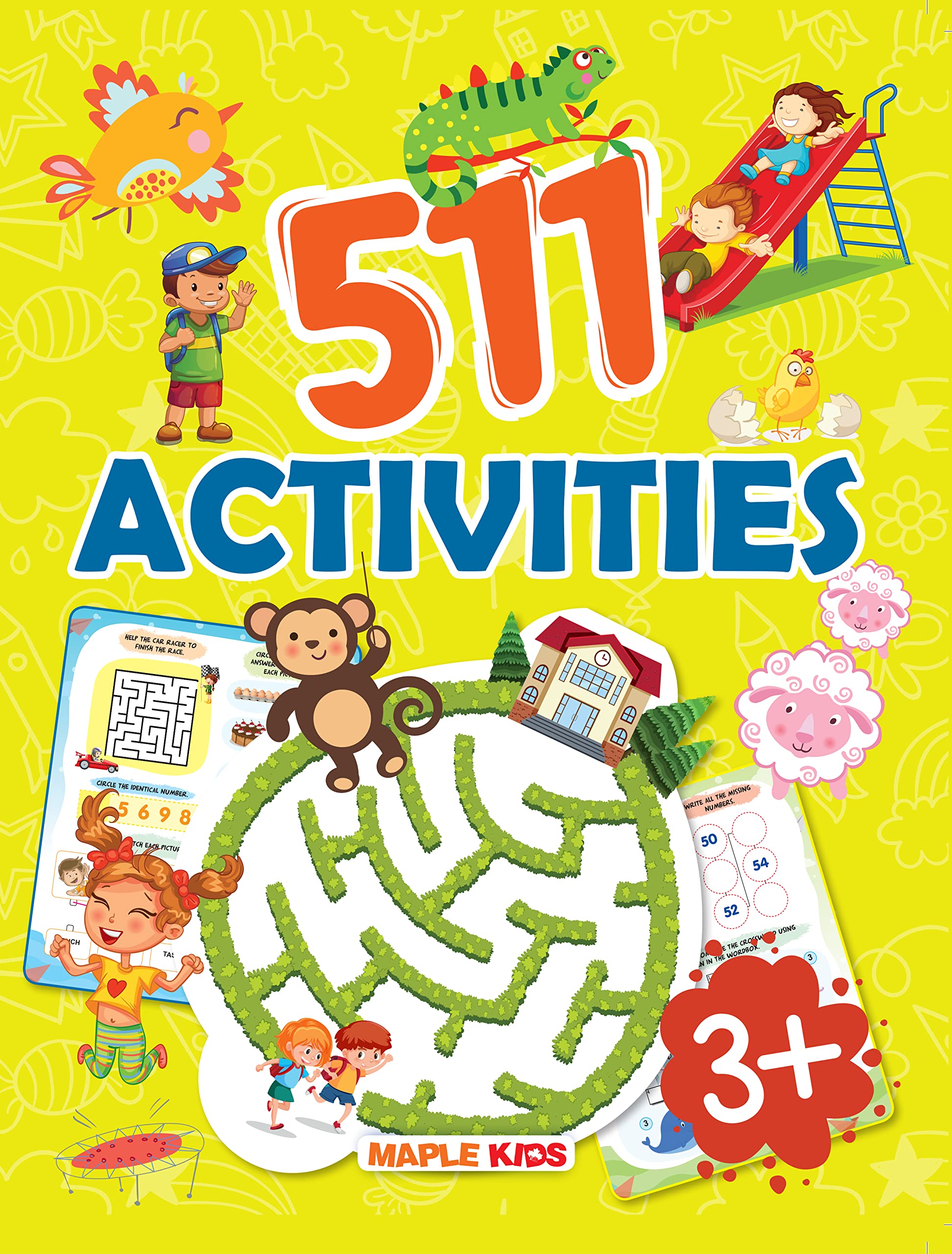 Activity Book  511 Brain Activities for Kids  Dot to Dot, Puzzles, Mazes, Maths, Crosswords  Age 3+  Early Learning  Activi